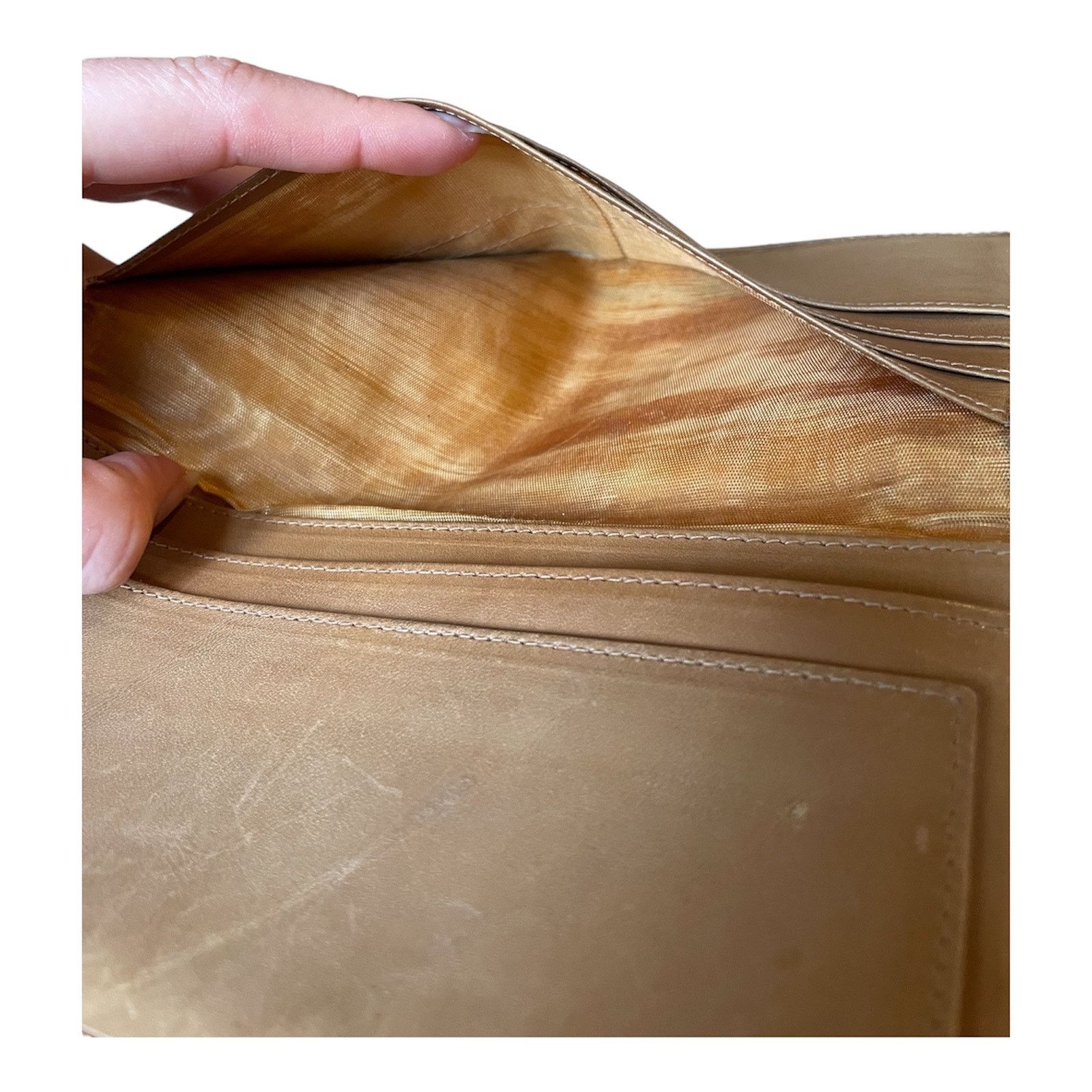 Celine Vintage Céline Macadam Checkbook Wallet Beige Size ONE SIZE - 12 Thumbnail