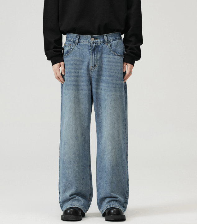 Japanese Brand × Jean Washed distressed straight loose baggy jeans Size US 32 / EU 48 - 1 Thumbnail