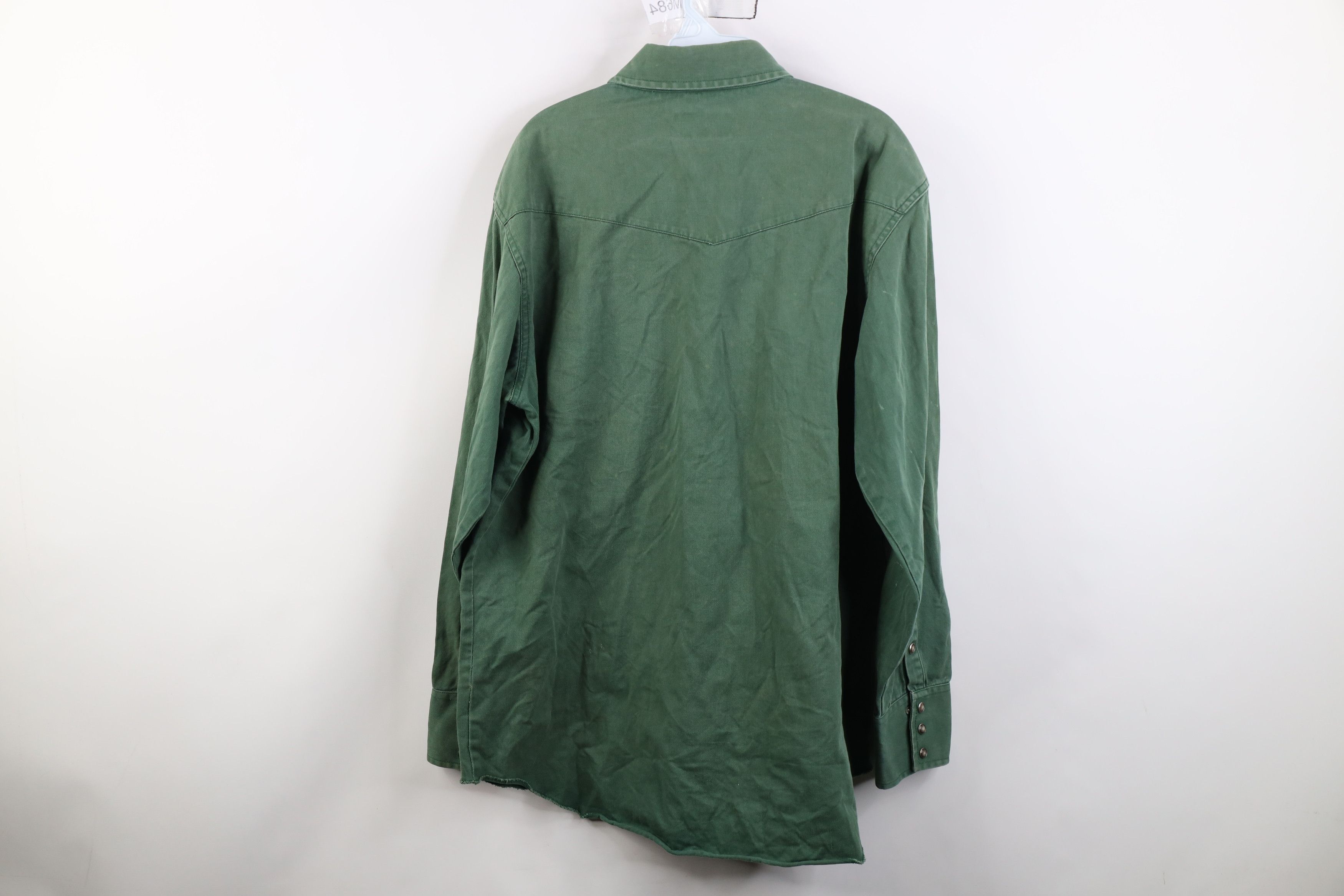 Vintage Vintage 90s Streetwear Heavy Twill Western Snap Button Shirt Size US XL / EU 56 / 4 - 13 Thumbnail