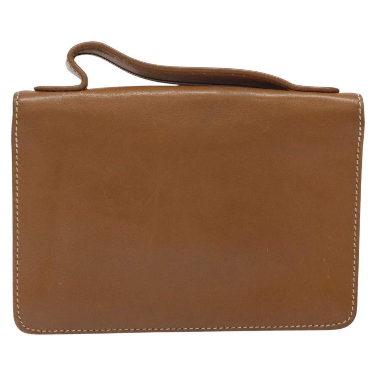 Dior DIOR Hand Bag Leather Brown Gold Size ONE SIZE - 3 Thumbnail