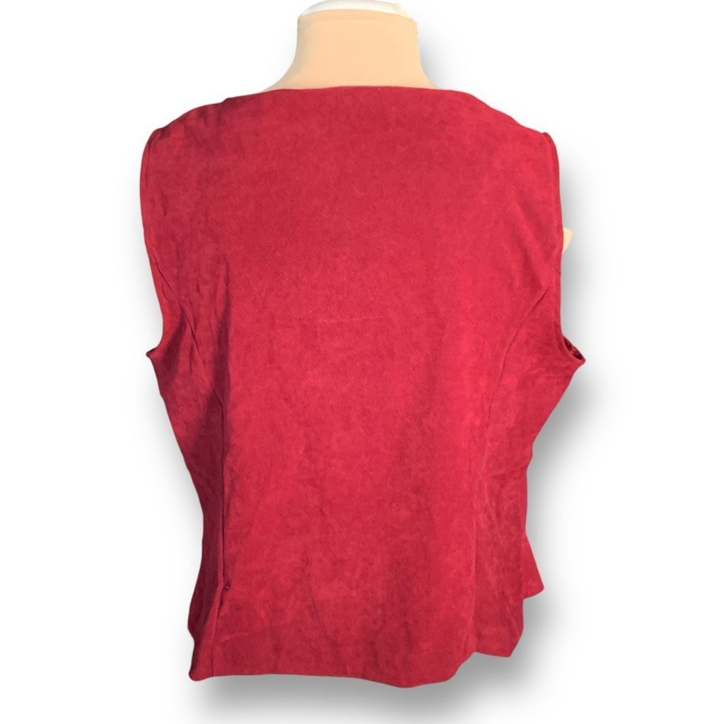 Vintage Vintage Sag Harbor Vest Burgundy Red Floral Embossed Button Size XL / US 12-14 / IT 48-50 - 4 Thumbnail