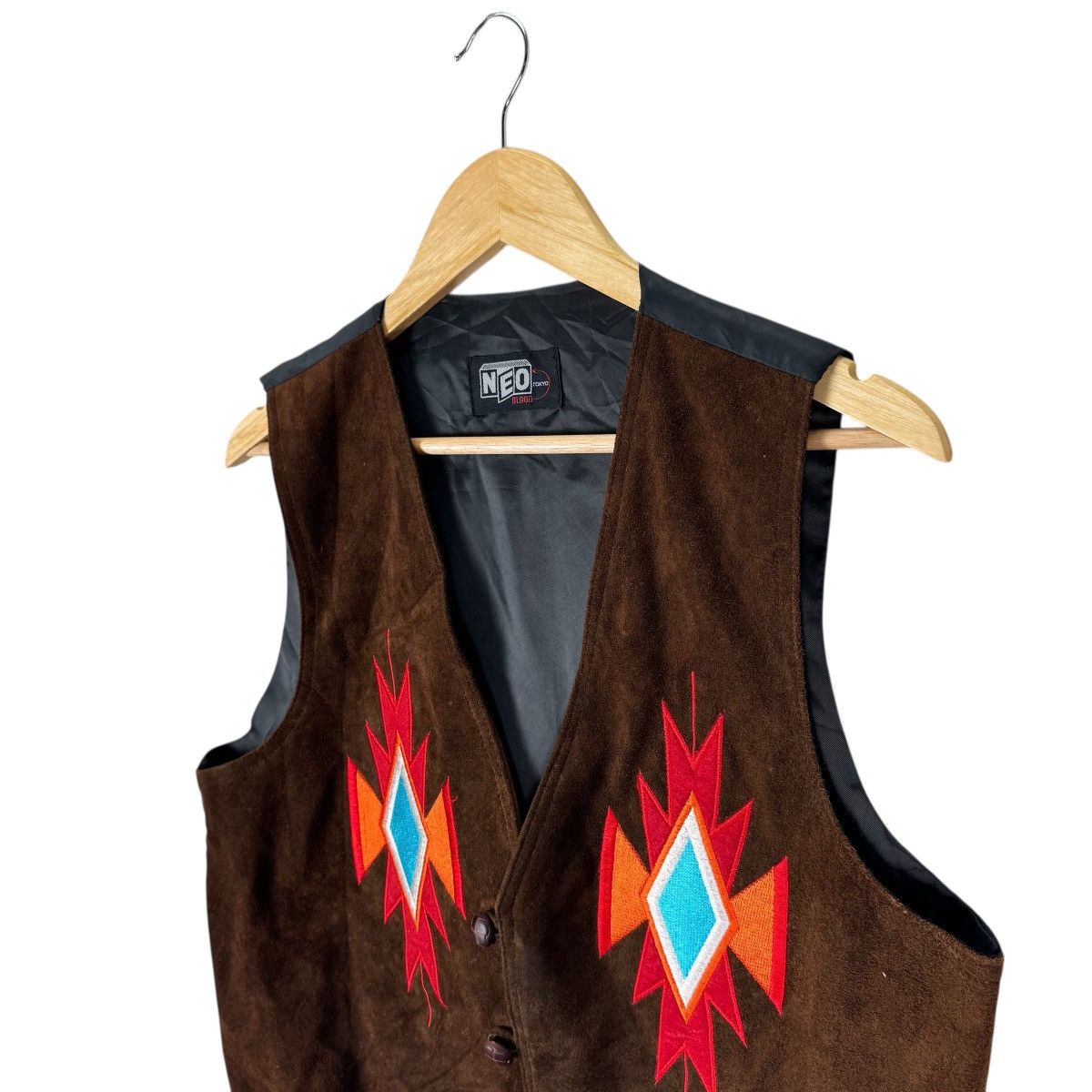 Leather 🌟NEO COWHIDE SUEDE NAVAJO LEATHER VEST Size US M / EU 48-50 / 2 - 5 Thumbnail