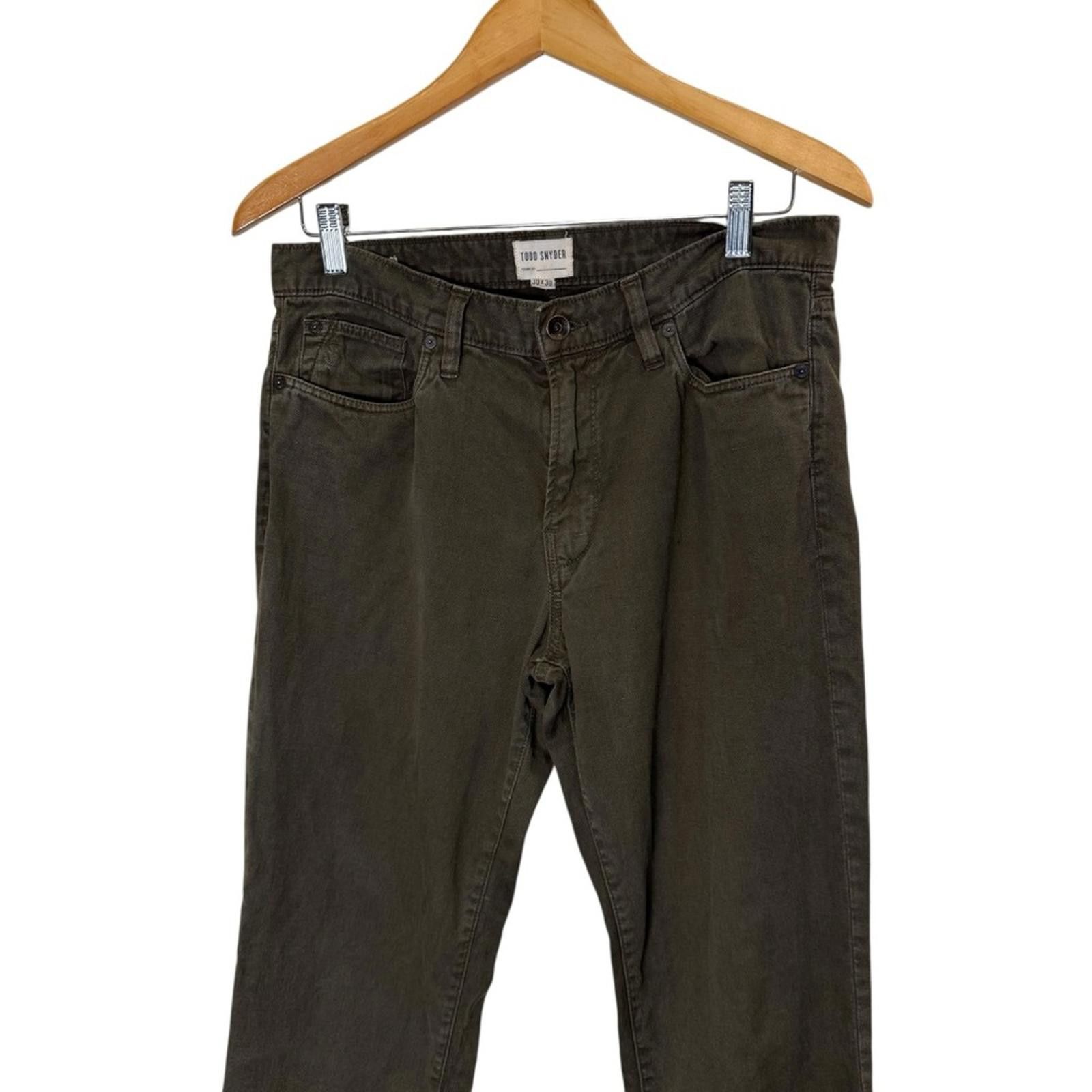 Todd Snyder Men’s Todd Snyder Olive Slim Fit Jeans sz 30/30 Size US 30 / EU 46 - 2 Thumbnail