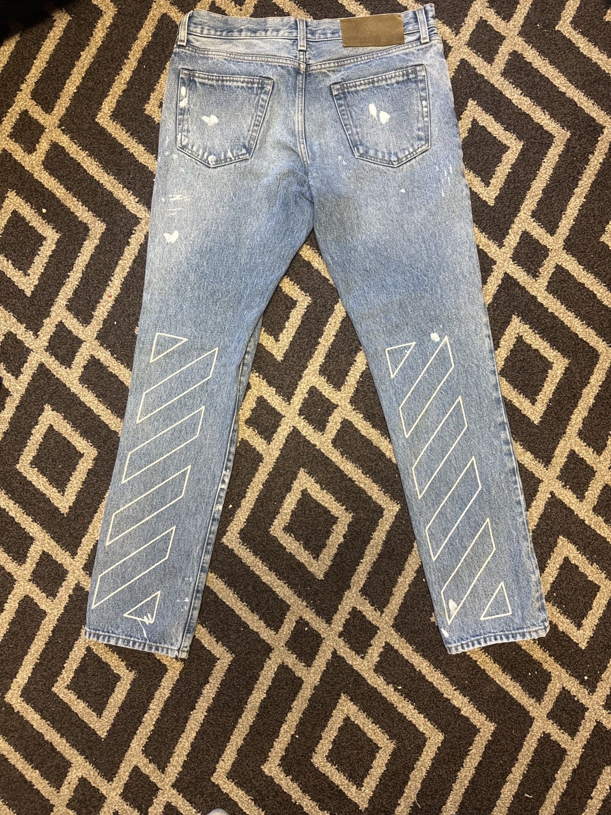 Off-White Off-White Diag Outline Paint Jeans Size US 31 - 2 Thumbnail