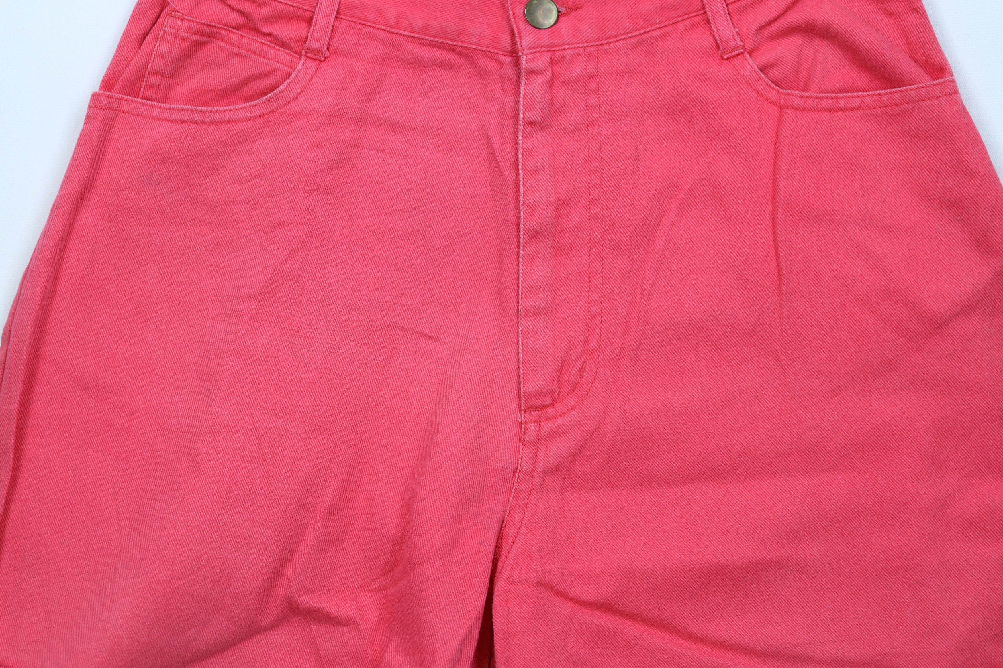 Vintage Vintage 90s Streetwear Cuffed Denim Jean Shorts Jorts Pink Size 32" / US 10 / IT 46 - 3 Thumbnail