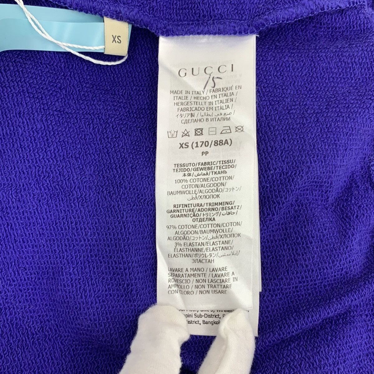 Gucci Gucci Dark Blue Logo Printed Crew Neck Sweatshirt K26WX Size XS / US 0-2 / IT 36-38 - 6 Thumbnail