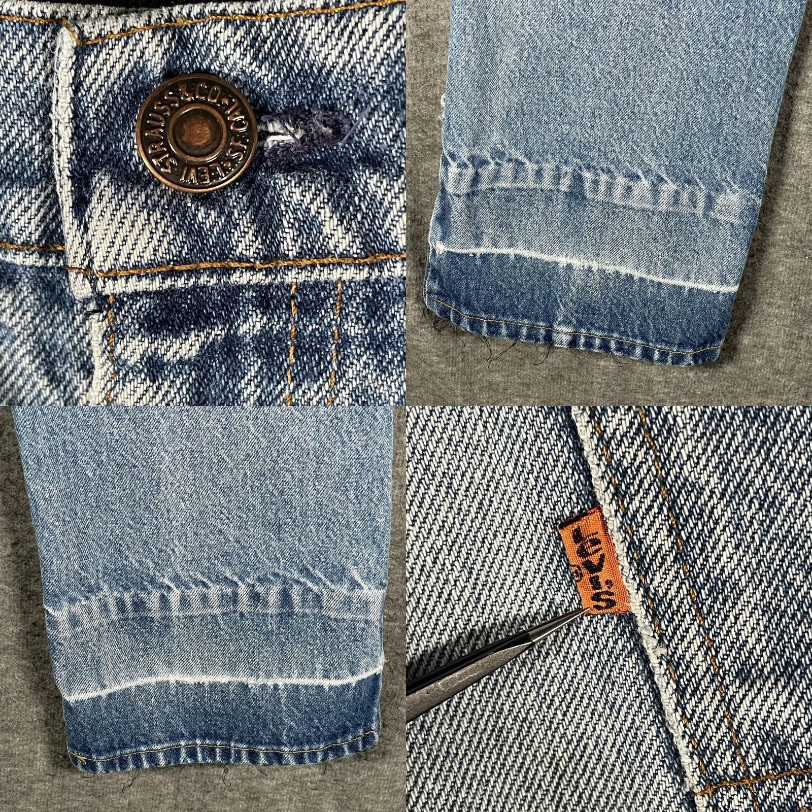 Levi's VINTAGE Levi's Jeans Mens 37x28 Light Blue Distressed Regular Straight Denim Jeans Size US 37 - 8 Thumbnail