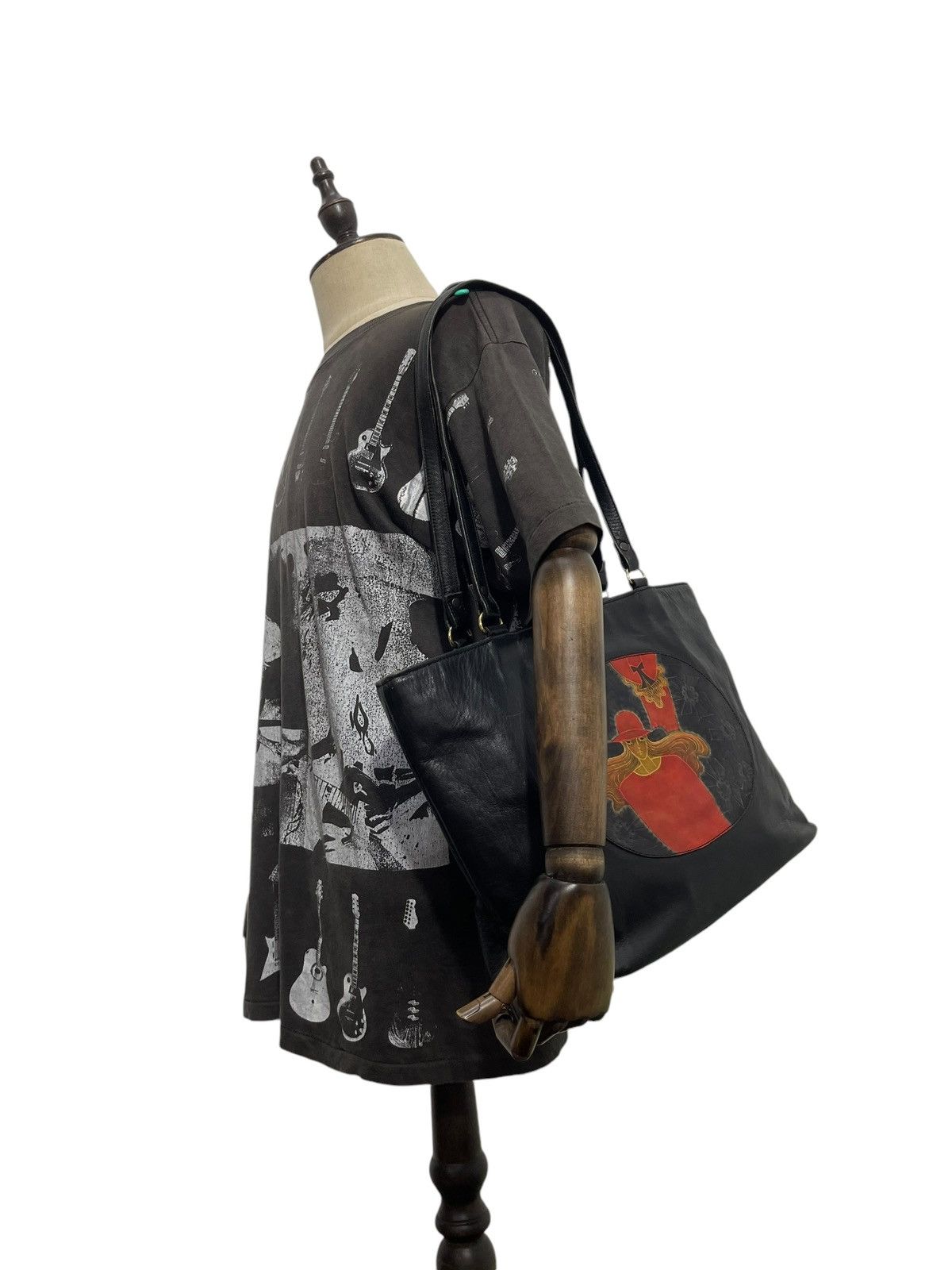 Genuine Leather Full Leather Vtg Unknown Japan Tote Shoulder Bag 1🟩0 Size ONE SIZE - 3 Thumbnail