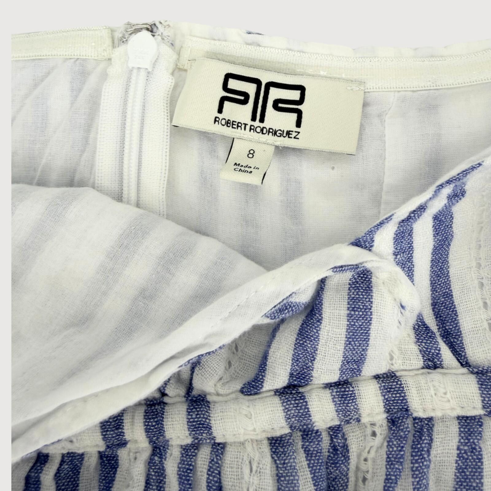 Other Robert Rodriguez Linen Striped Maxi Dress 8 Size M / US 6-8 / IT 42-44 - 4 Thumbnail