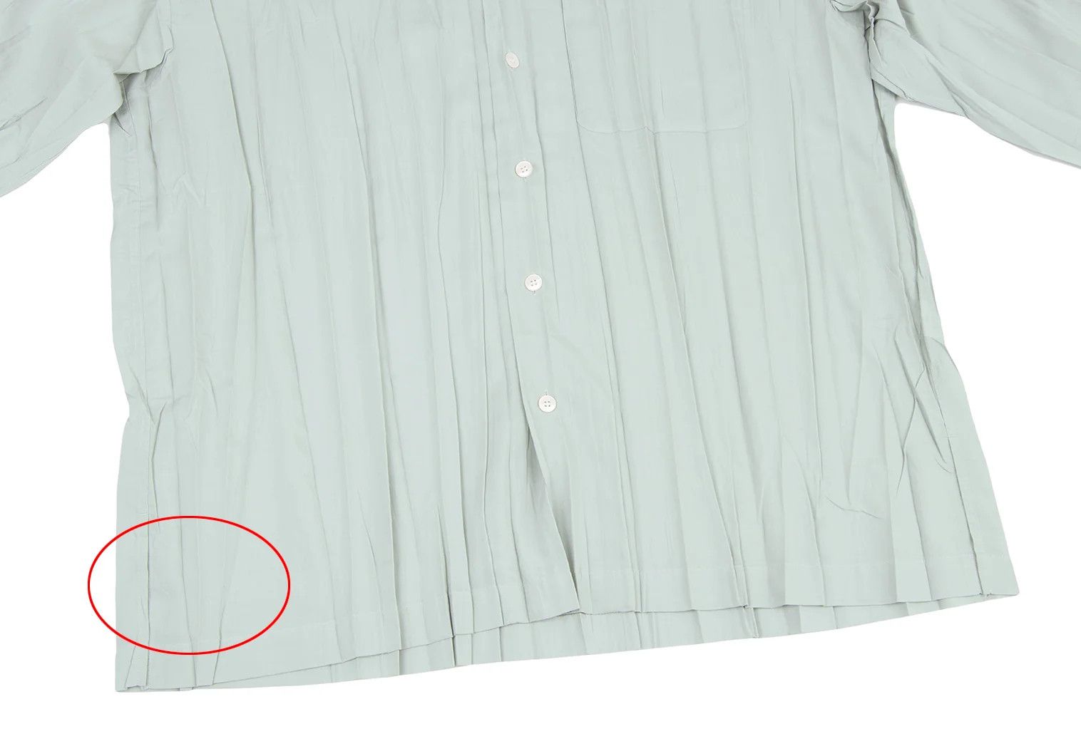 Issey Miyake Long Sleeve Pleated Shirt in Light Green Size US XL / EU 56 / 4 - 13 Thumbnail