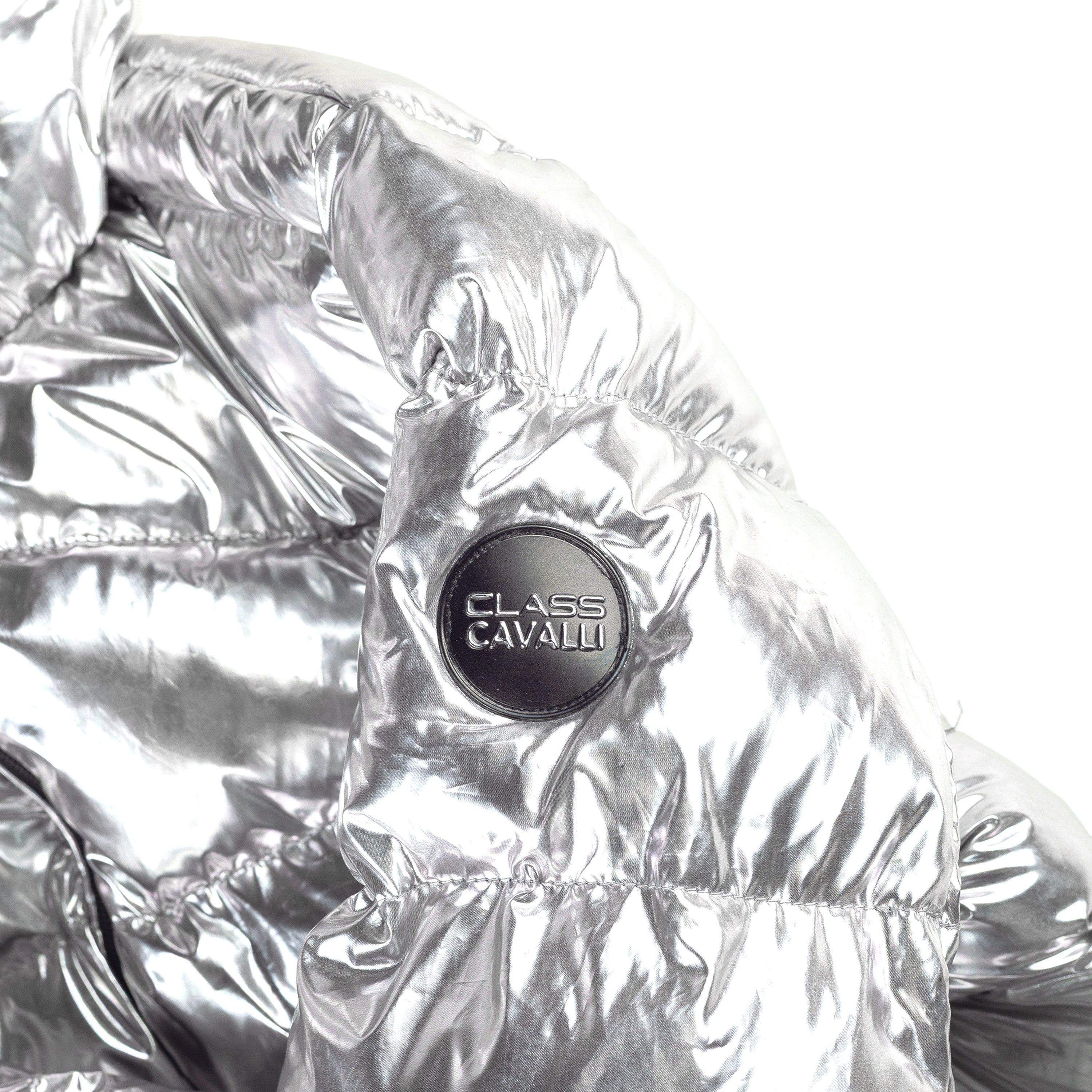 Cavalli Class Roberto Cavalli Metallic Silver Insulated Puffer Jacket Size XL / US 12-14 / IT 48-50 - 3 Thumbnail