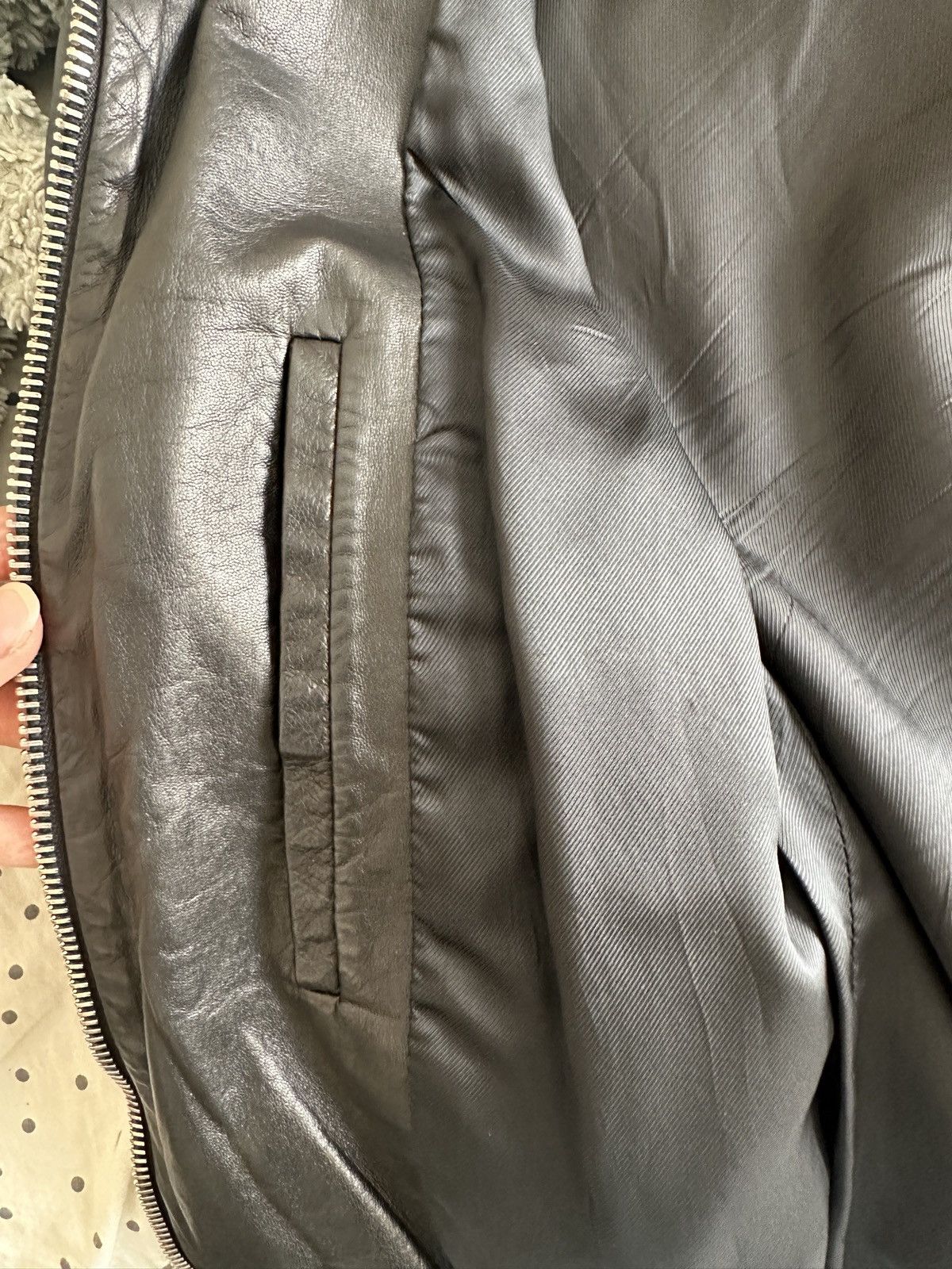 Dior × Hedi Slimane SS07 Dior Homme Leather Zip Bomber Jacket Size US S / EU 44-46 / 1 - 7 Thumbnail