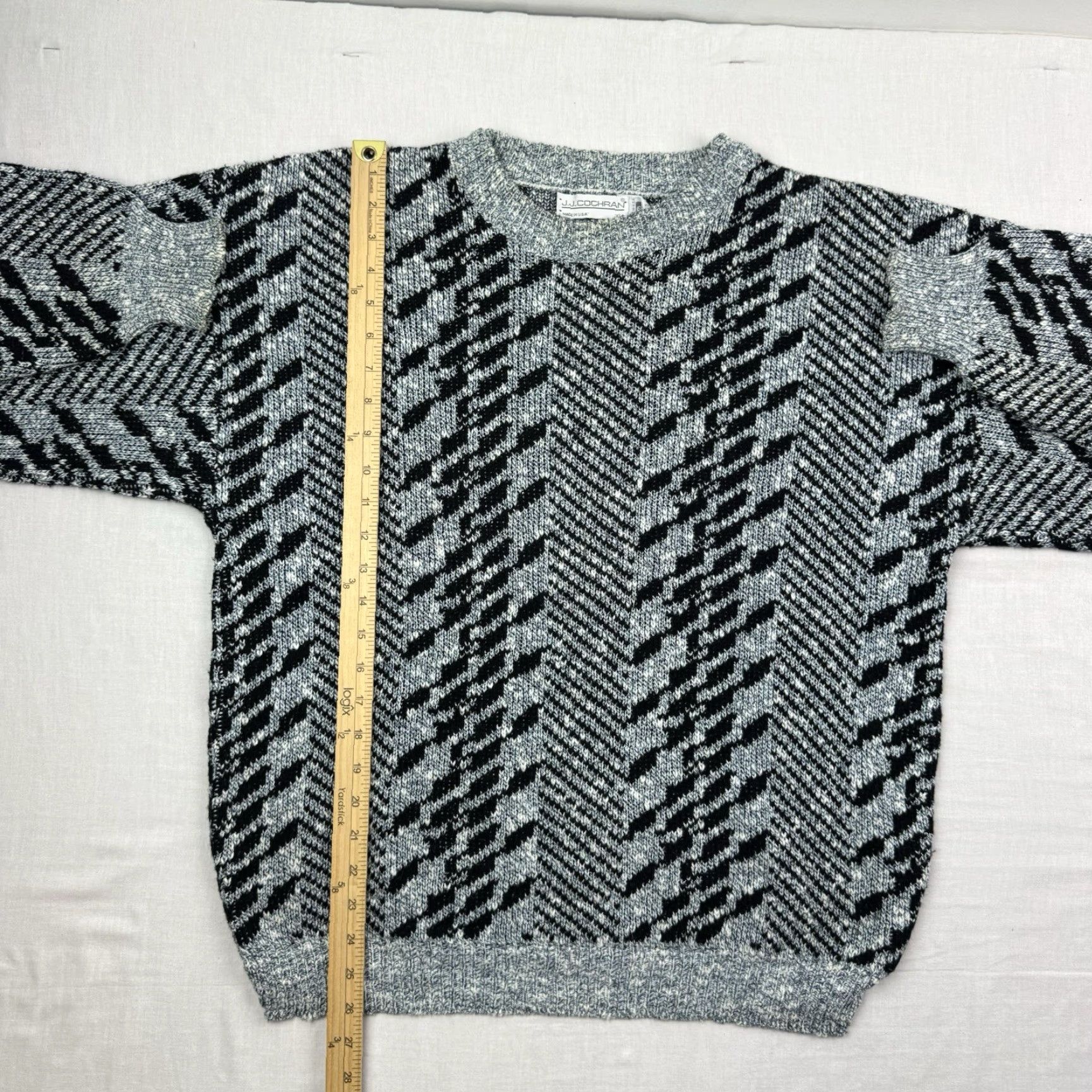 Vintage VINTAGE J.J. Cochran Geometric Sweater Pullover Adult XL Blue 1980s Classic Mens Size US XL / EU 56 / 4 - 7 Thumbnail