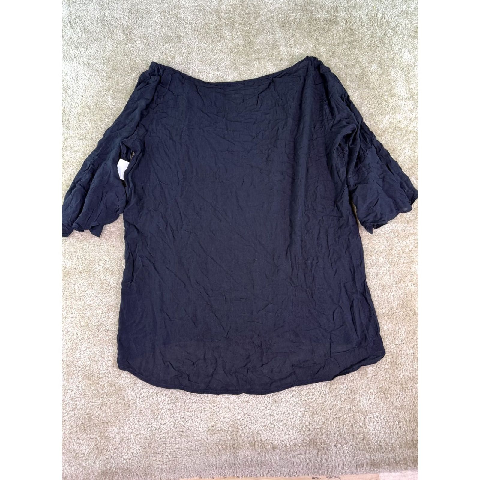 Vintage Anne Cole NWT Black Semi Sheer Tunic Top Cover Up Plunge Neck Blouse XXL Size XXL / US 16-18 / IT 52-54 - 5 Thumbnail