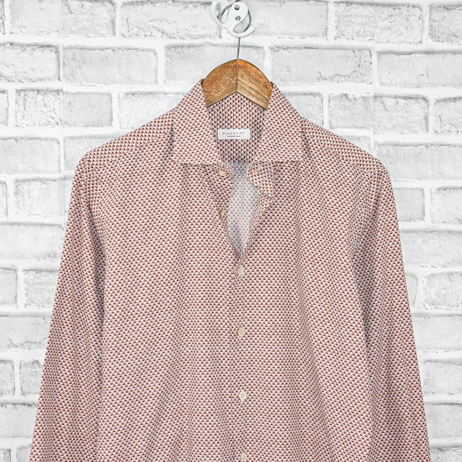 Glanshirt GLANSHIRT Slowear Men's Button up Shirt Red geo print Size US M / EU 48-50 / 2 - 4 Thumbnail