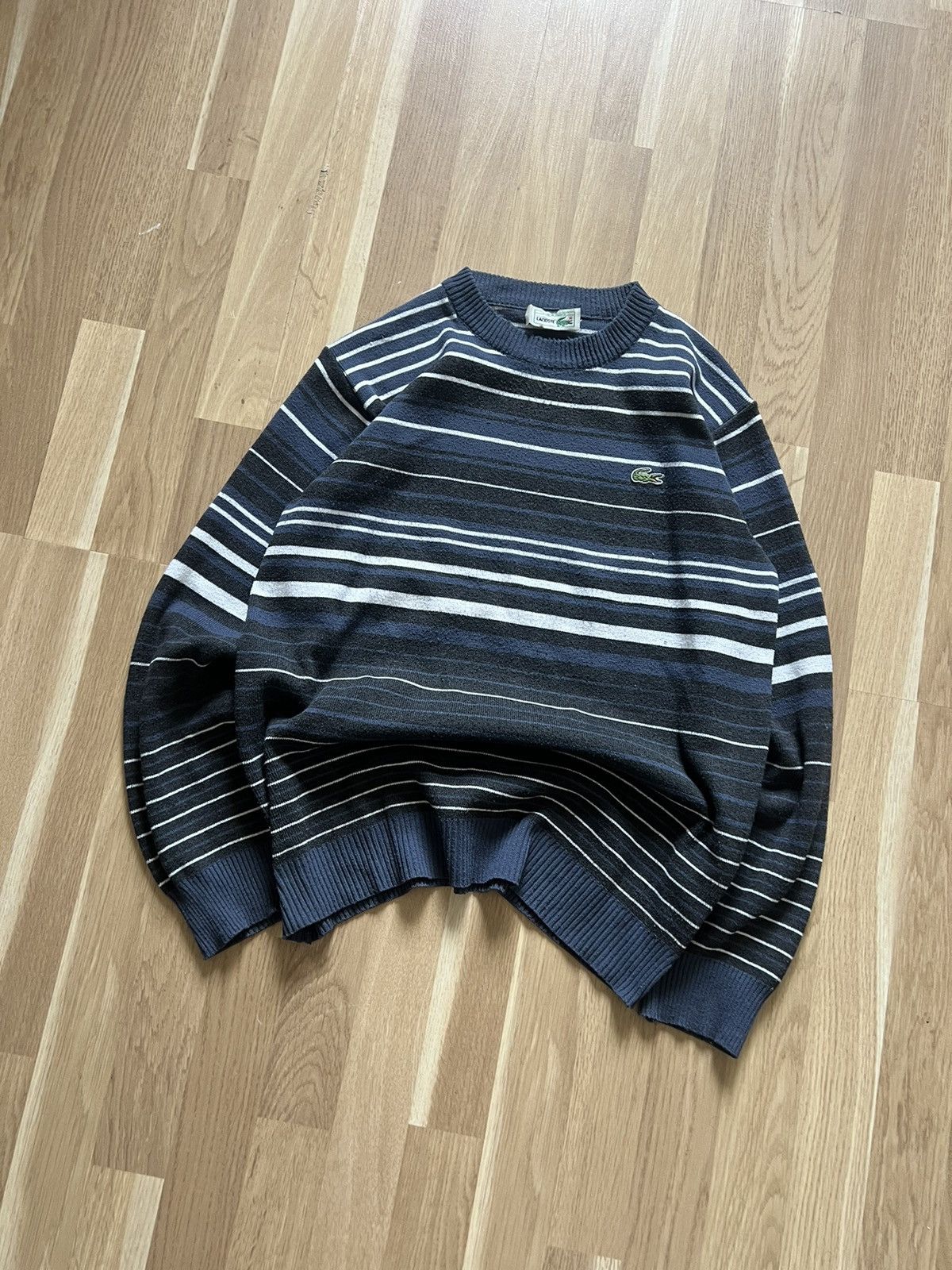 Lacoste × Vintage Lacoste vintage sweater striped made in France 90s Size US M / EU 48-50 / 2 - 2 Thumbnail