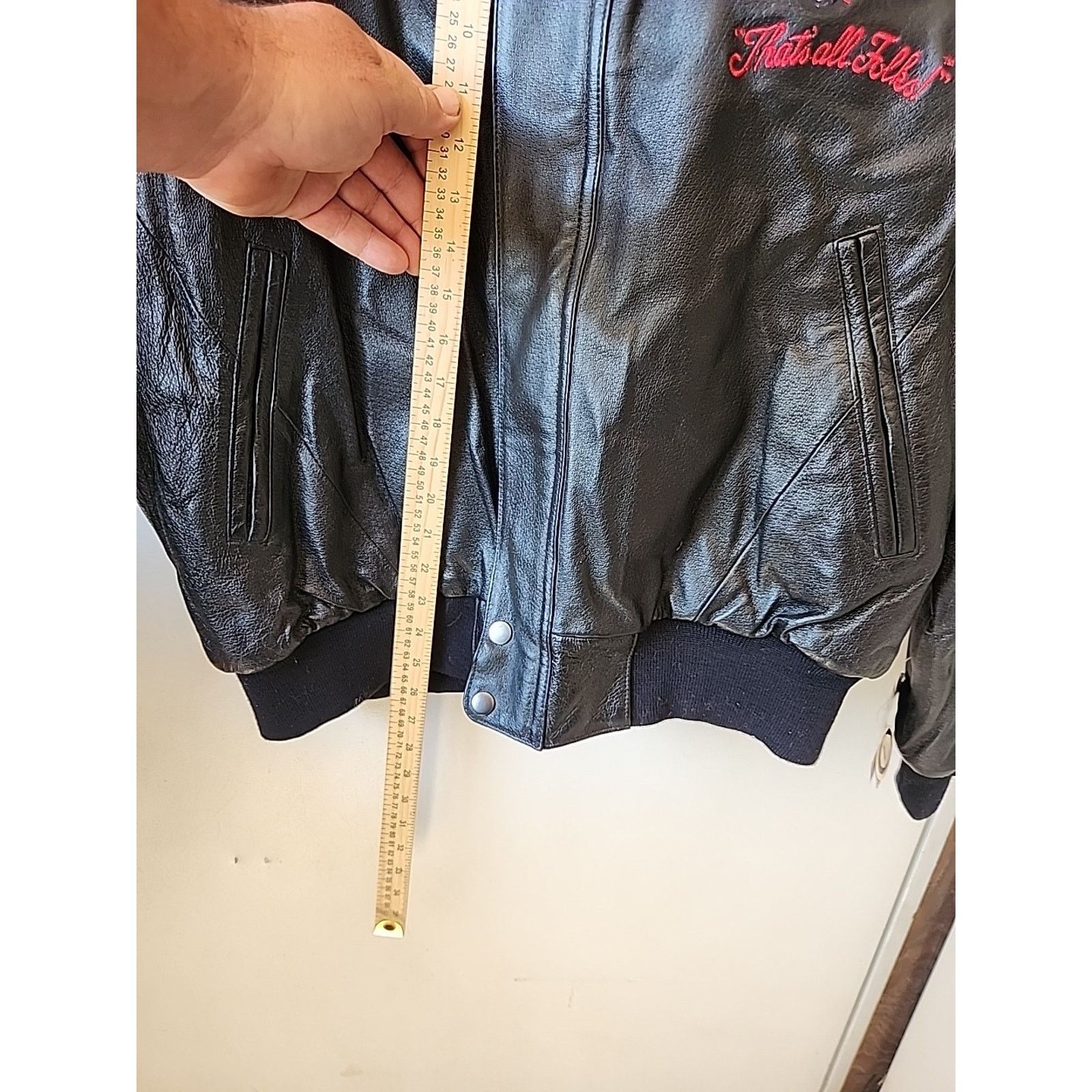 Warner Bros 1998 Biker Looney Tunes Leather Embroidered Jacket L Size US L / EU 52-54 / 3 - 8 Thumbnail