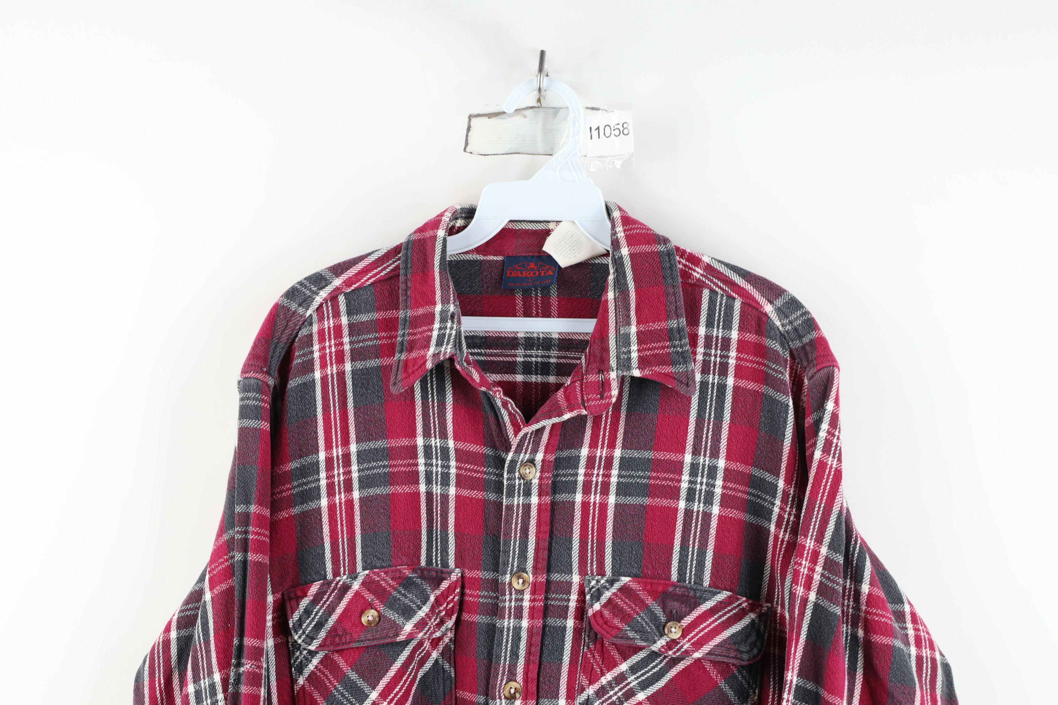Vintage Vintage 90s Streetwear Heavyweight Button Shirt Plaid Size US L / EU 52-54 / 3 - 2 Thumbnail