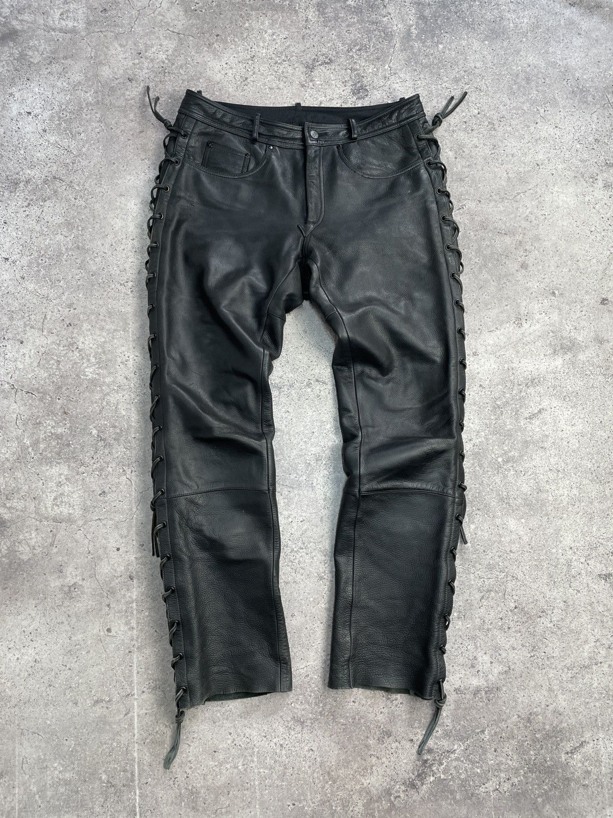 Vintage Vintage Junya Watanabe Rick Owens Style Leather Pants Size US 34 / EU 50 - 1 Thumbnail