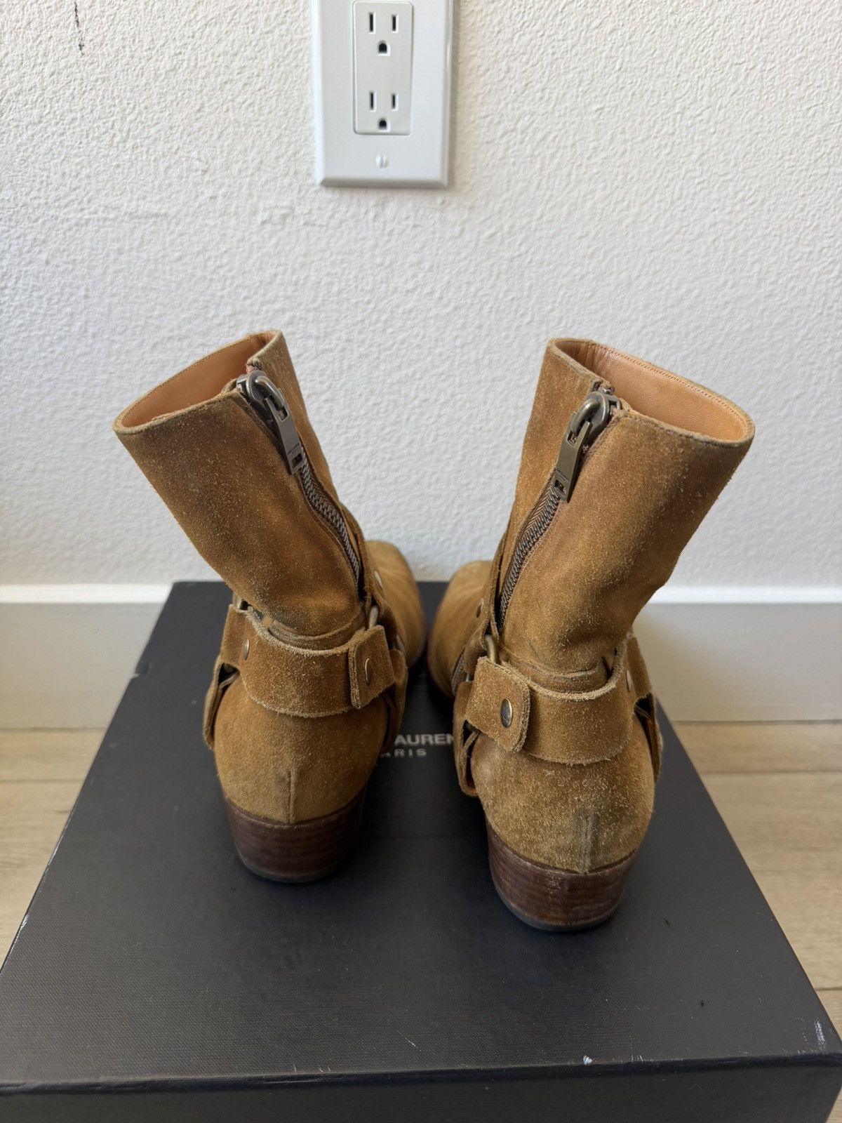 Saint Laurent Paris FW13 Ochre Suede Harness Wyatt Boots 41 Size US 8.5 / EU 41-42 - 4 Thumbnail