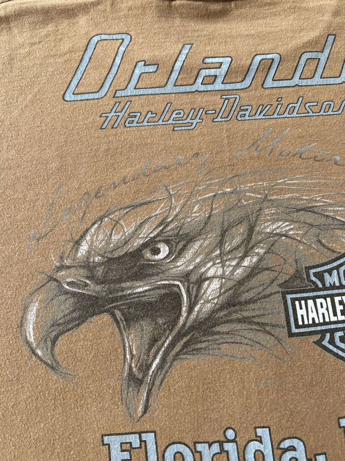 Harley Davidson Vintage 2000s Harley Davidson Eagle Orlando Florida USA Tee Size US M / EU 48-50 / 2 - 12 Thumbnail
