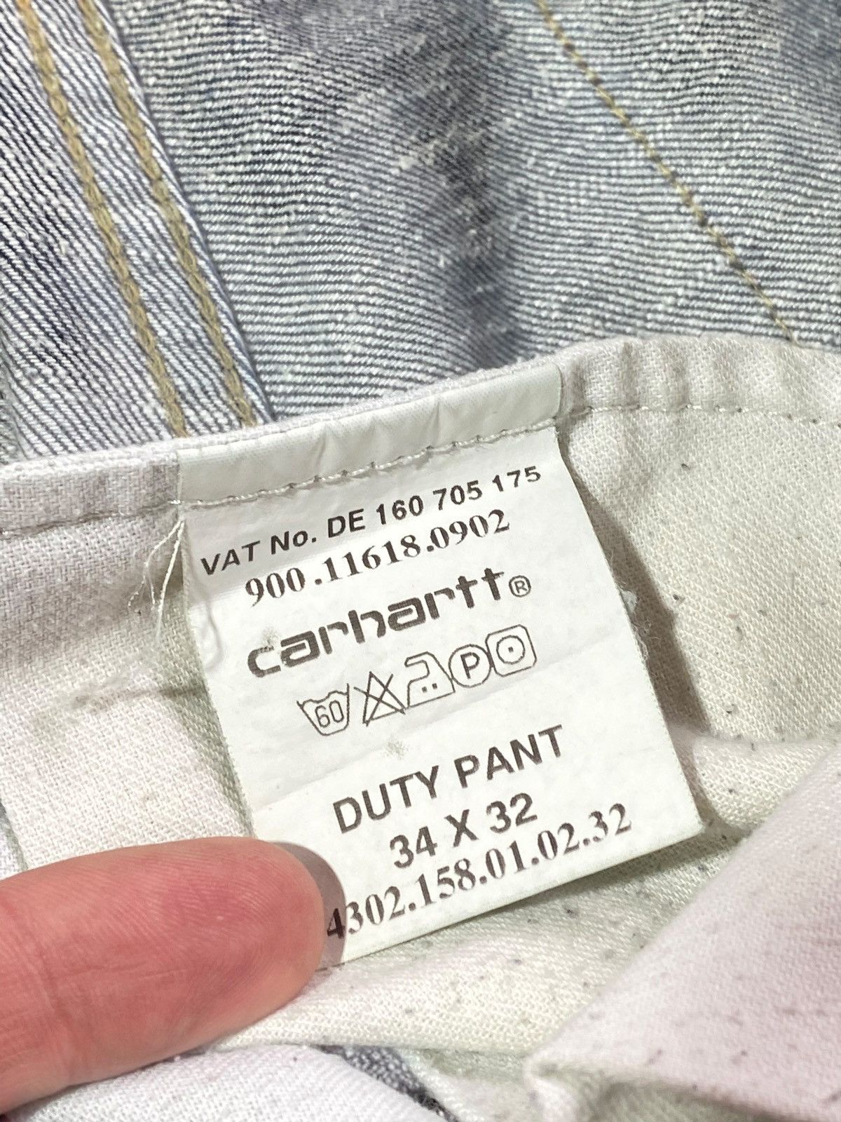 Carhartt 🔥 Y2K CARHARTT DUTY PANT USA WORKWEAR WIDE FIT TECH DENIM Size US 34 / EU 50 - 18 Thumbnail