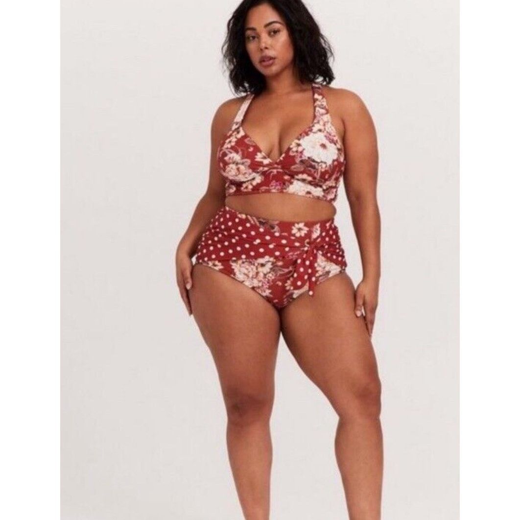 Torrid Plus 2 Piece Bikini sz 3X/4X Hi Waisted #G630