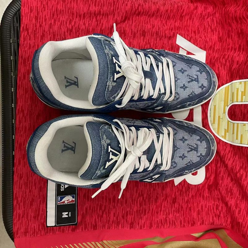 Louis Vuitton Louis Vuitton Blue Denim Low-Top Sneakers - Size US 10 / EU 43 - 8 Thumbnail