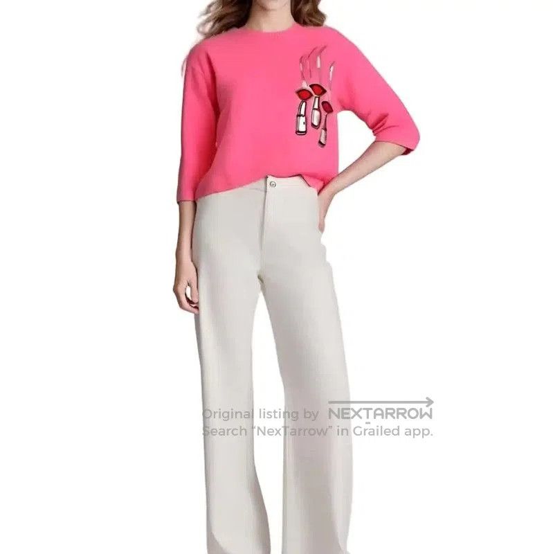 Valentino Valentino Pink Wool Blend Long Sleeve Sweater . Size M / US 6-8 / IT 42-44 - 1 Thumbnail