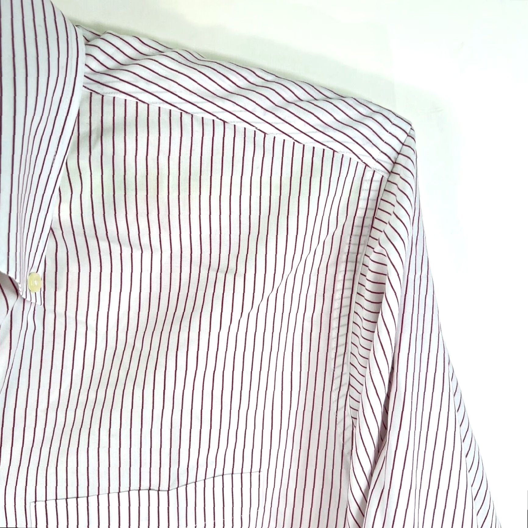 Brooks Brothers Brooks Brothers Original Polo Shirt Mens 16.5/36 Button-Down Cotton White Red Striped Shirt Size US L / EU 52-54 / 3 - 2 Thumbnail