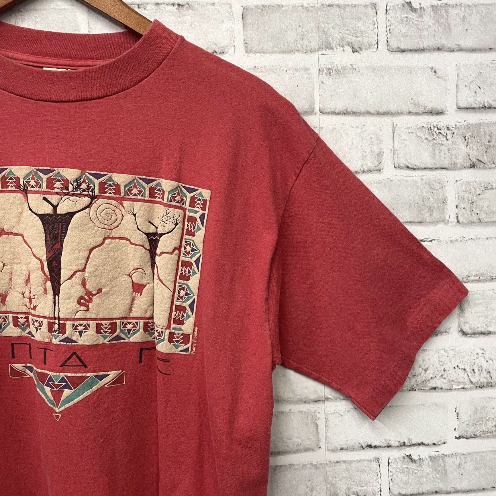 Vintage VINTAGE Mountain prairie T-Shirt Mens L Red Stitch USA Single Stitch Cotton Graphic Tee Size US L / EU 52-54 / 3 - 2 Thumbnail