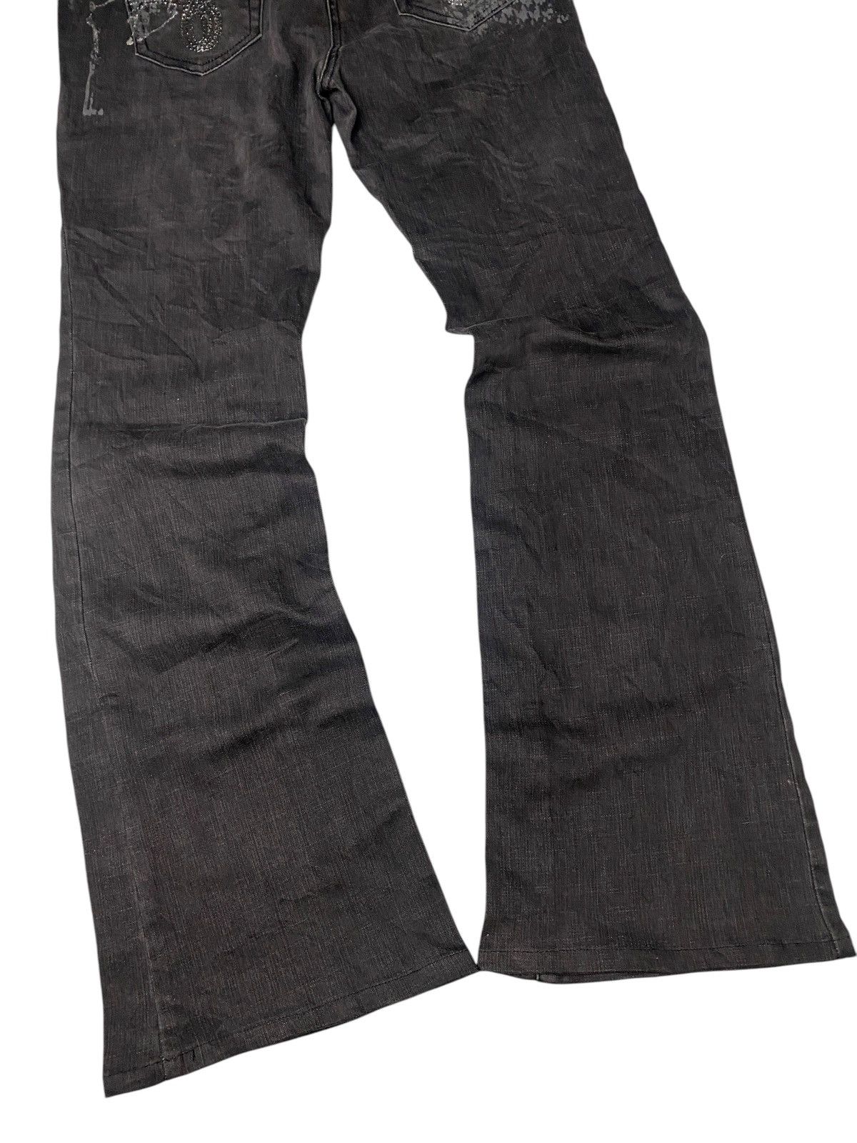 If Six Was Nine 2000's Joinus Tribal Glittery Flared Jeans Size US 29 - 11 Thumbnail