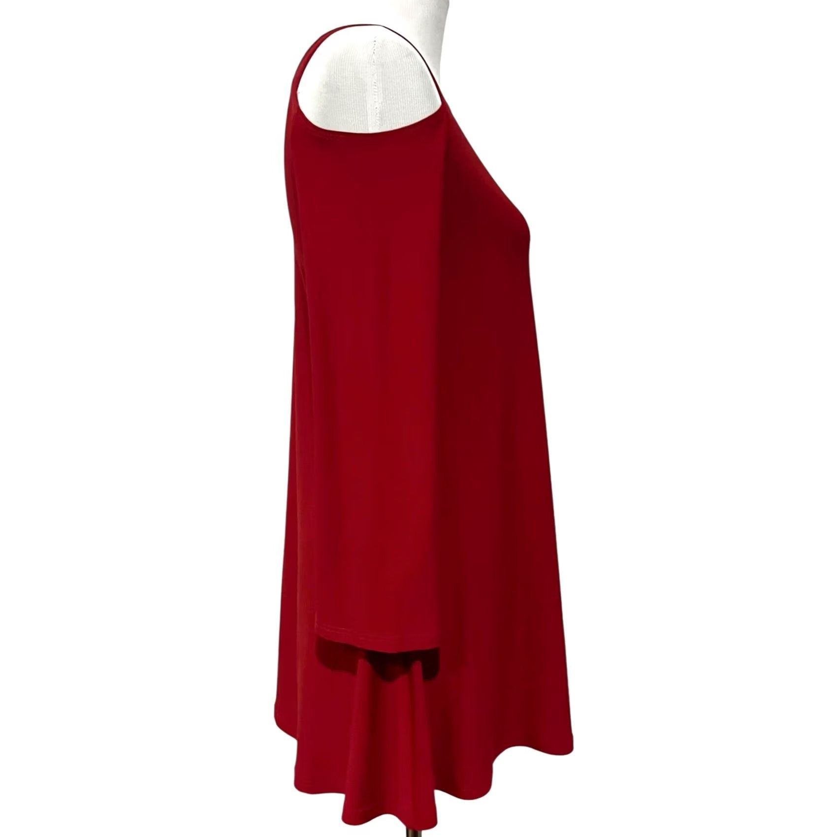 Vintage Clara Sun Woo Top Womens XS Red Asymmetrical Cold Shoulder Knit Blouse Pullover Slim Fit Casual Business Party/Cocktail USA Mens Womens? Size XS / US 0-2 / IT 36-38 - 5 Thumbnail