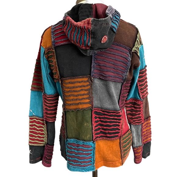 Vintage Vintage Colourful Patchwork Embroidered Hoodie - S / M Size M / US 6-8 / IT 42-44 - 9 Thumbnail