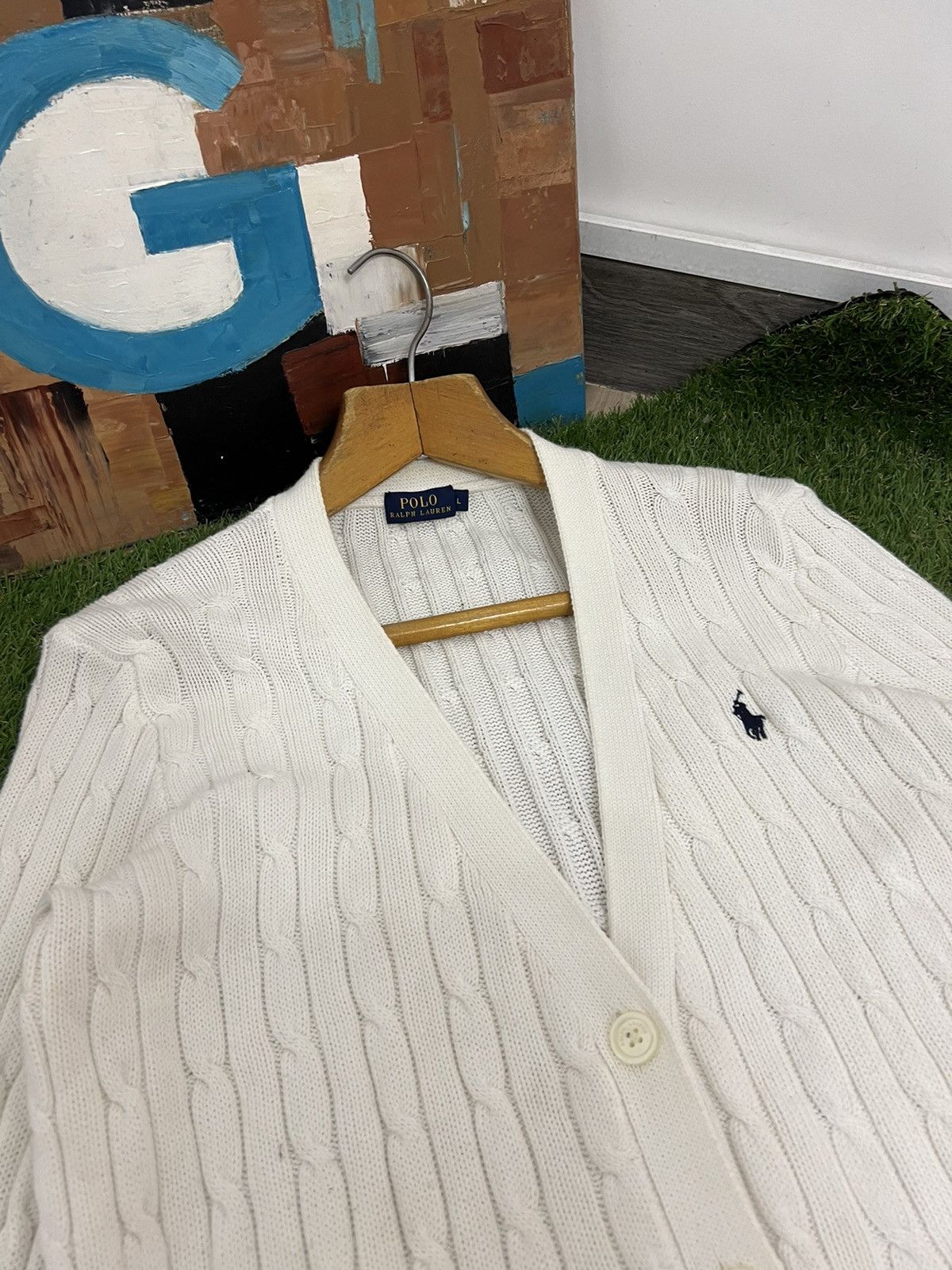 Polo Ralph Lauren × Vintage Polo Ralph Lauren Cardigan Knit Cotton Sweater V-Neck Button Size L / US 10 / IT 46 - 7 Thumbnail