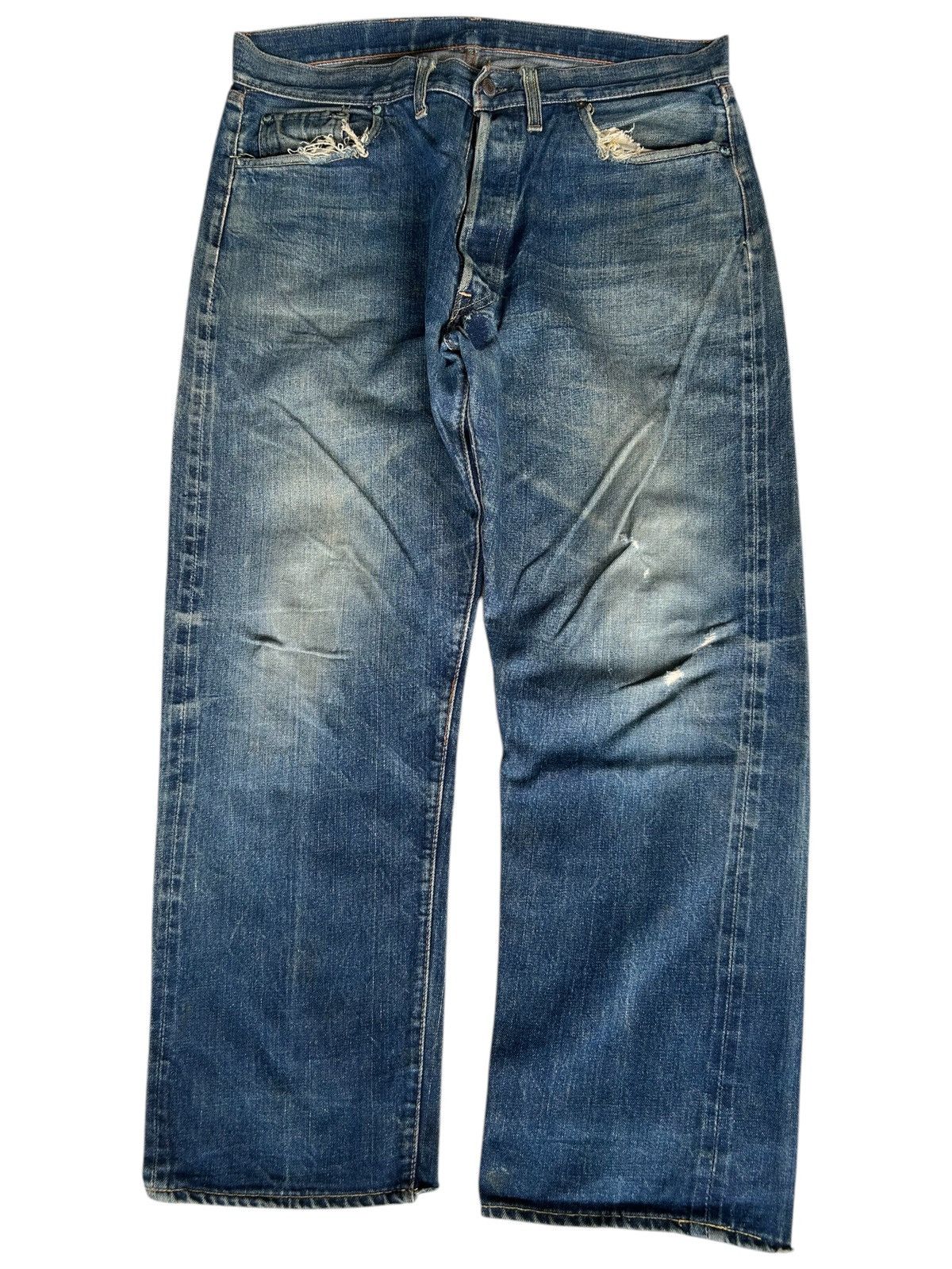 Levi's × Vintage Vtg 50-60s Levis Big E Single Button6 Selvedge Distressed Size US 36 / EU 52 - 1 Thumbnail