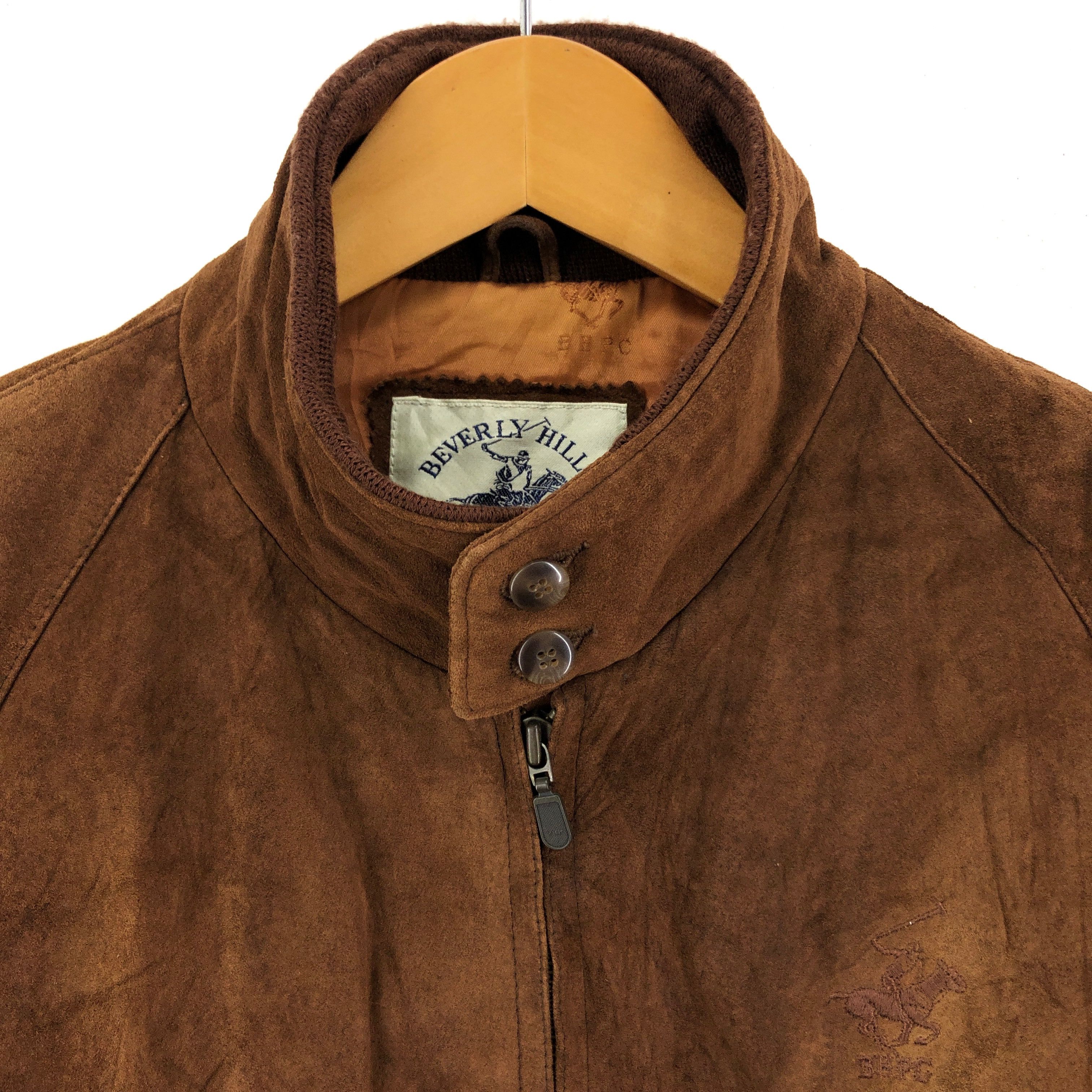 Beverly Hills Polo Club BHPC Faded Brown Suede Leather Jacket #2022-69 Size US L / EU 52-54 / 3 - 2 Thumbnail