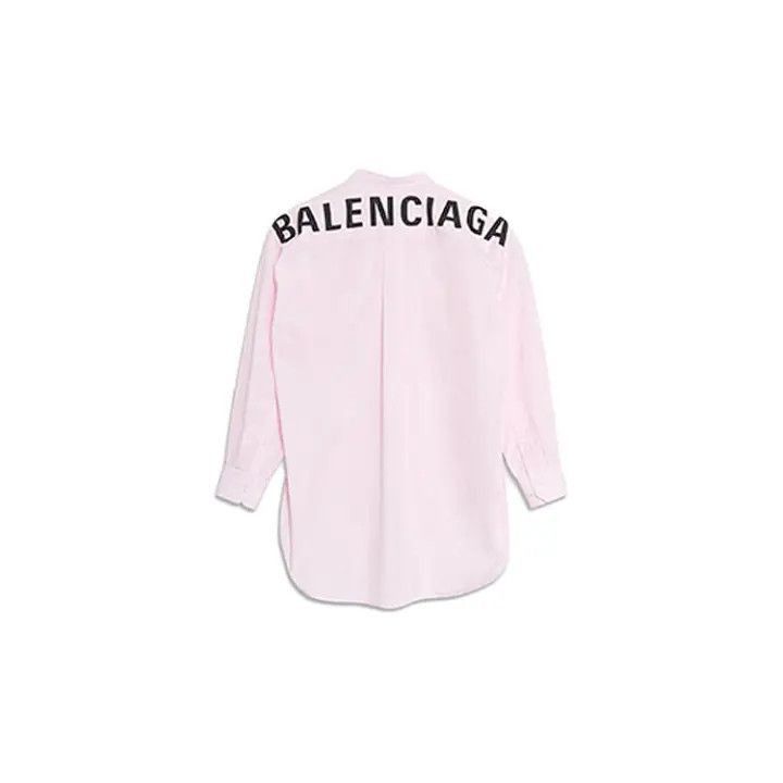 Balenciaga Balenciaga Pink Striped Logo Shirt for Women 0079-2507 Size M / US 6-8 / IT 42-44 - 2 Thumbnail
