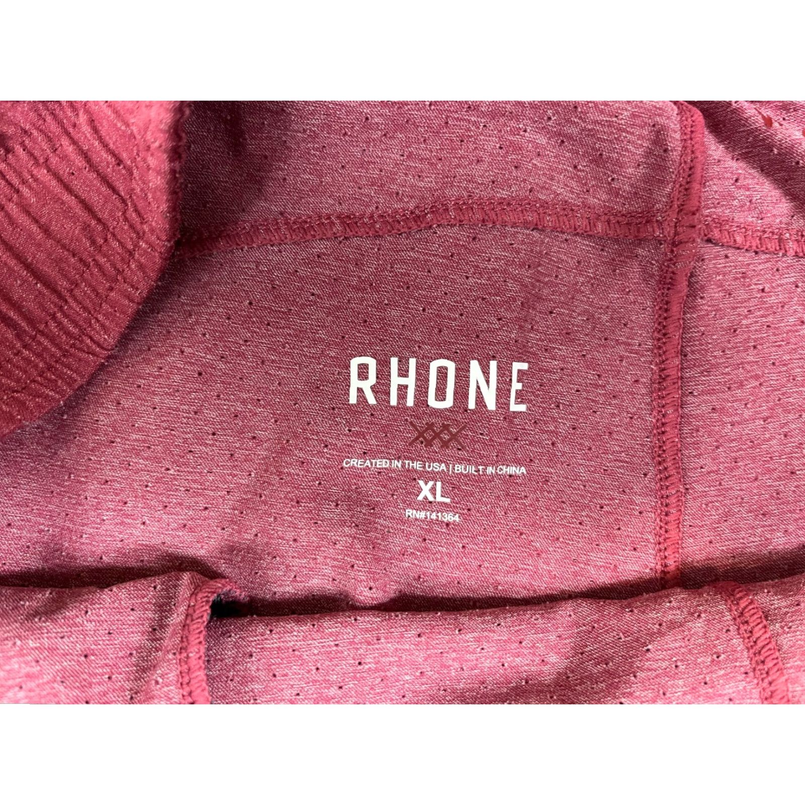 Rhone Rhone Men's Athletic Shorts Perforated XL Red - Breathable Drawstring Lightweight Elastic Waist 6.5 Inseam Athletic - Regular Size Sports Shorts Mens Size US 36 / EU 52 - 3 Thumbnail