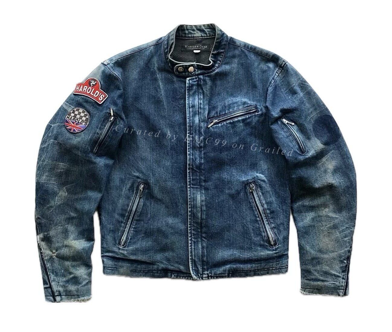 Vintage 1990s Vintage Harold's Gear Denim Cafe Racer Jacket Size US M / EU 48-50 / 2 - 1 Thumbnail