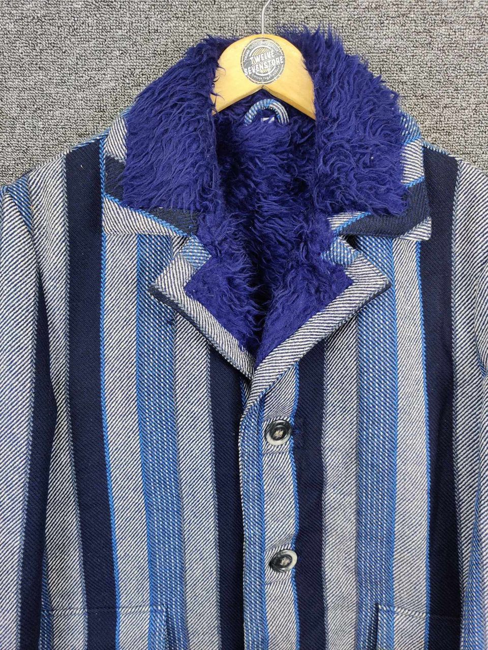 The Unbranded Brand Vintage Striped Shearling Baja Style Long Jacket Size US L / EU 52-54 / 3 - 9 Thumbnail