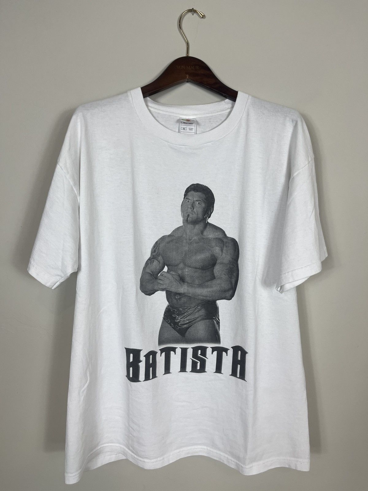 image of Vintage Batista Wwe T Shirt in White, Men's (Size XL)