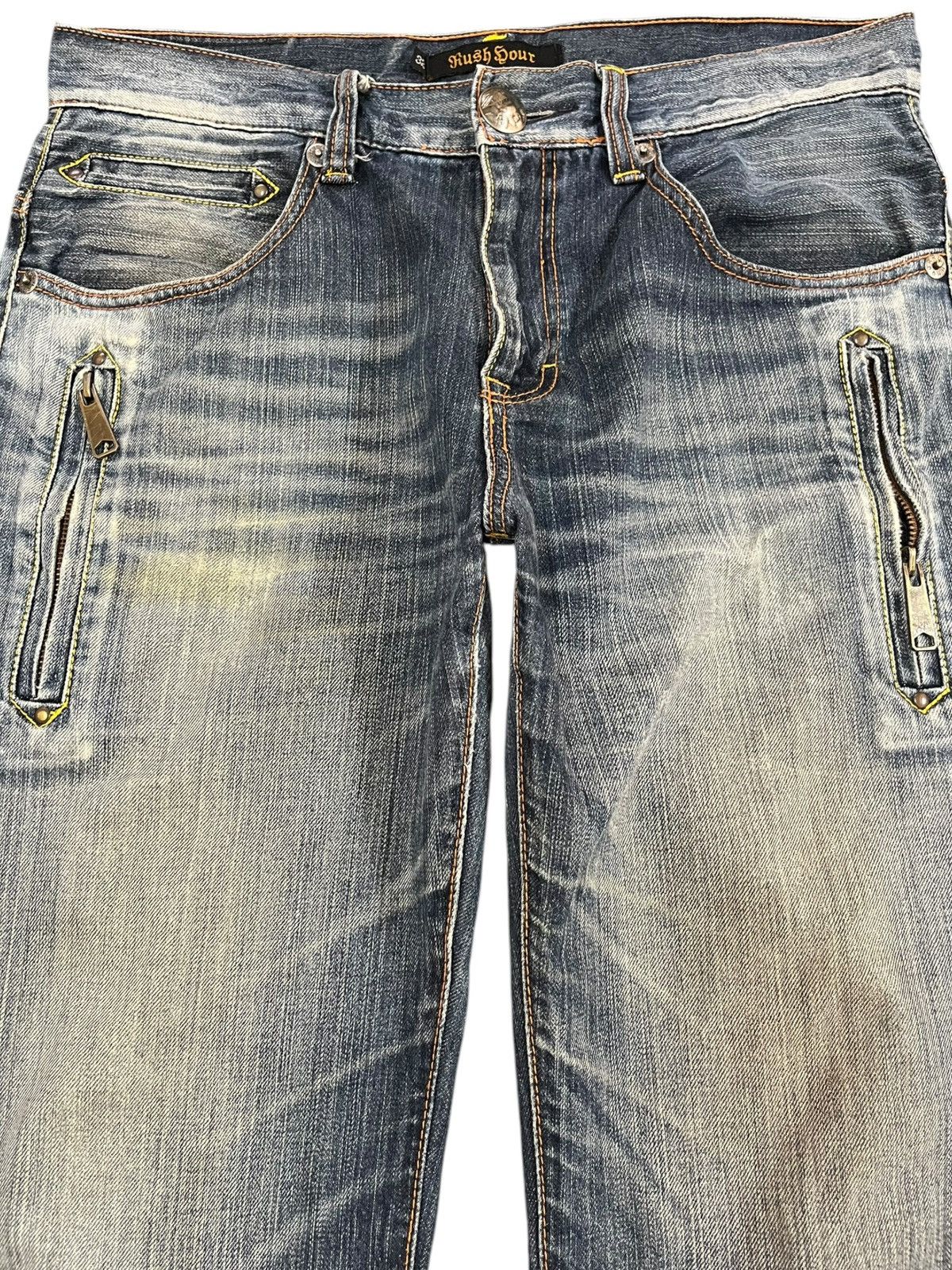 Edwin Vintage Rush Hour Red Indian Embroidded Buckle Belt Denim Size US 33 - 4 Thumbnail