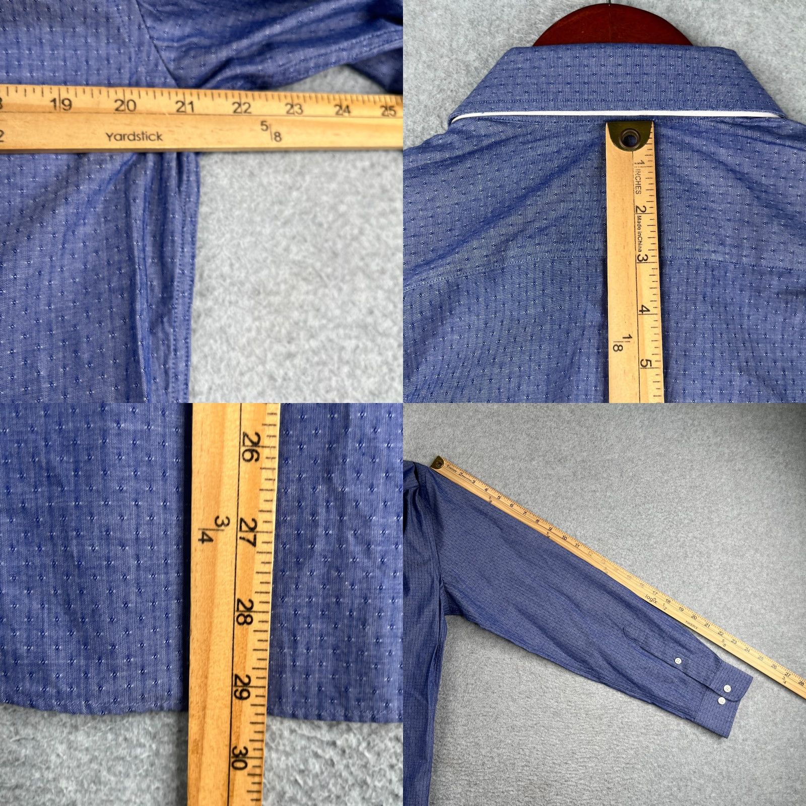 Tommy Hilfiger Tommy Hilfiger Shirt Blue Casual Button-Up Long Sleeve Mens M Dot Pattern Regular Fit Size US M / EU 48-50 / 2 - 8 Thumbnail