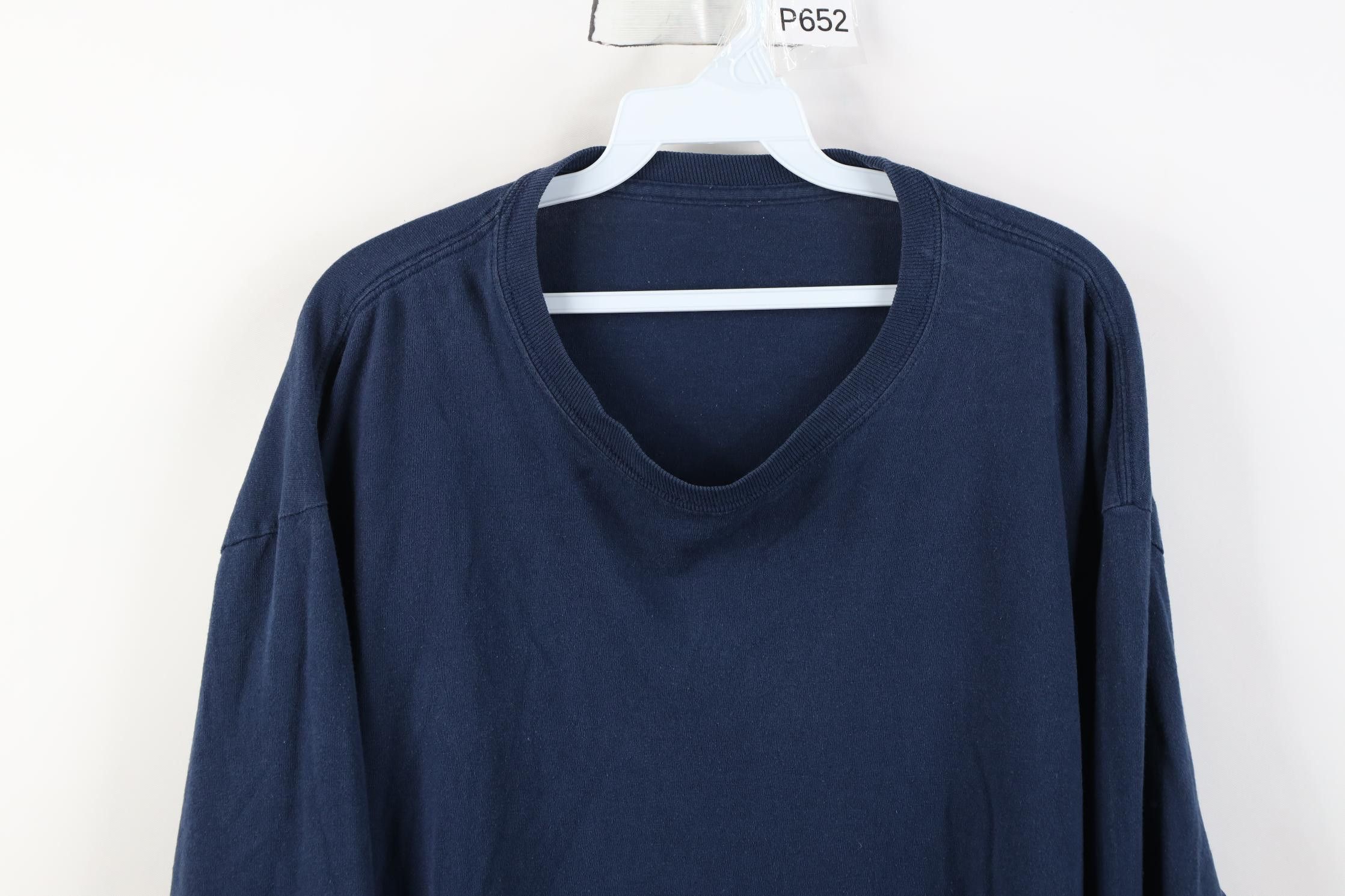 Vintage Vintage 90s Y2K Streetwear Blank Cotton Long Sleeve T-Shirt Size US XL / EU 56 / 4 - 2 Thumbnail