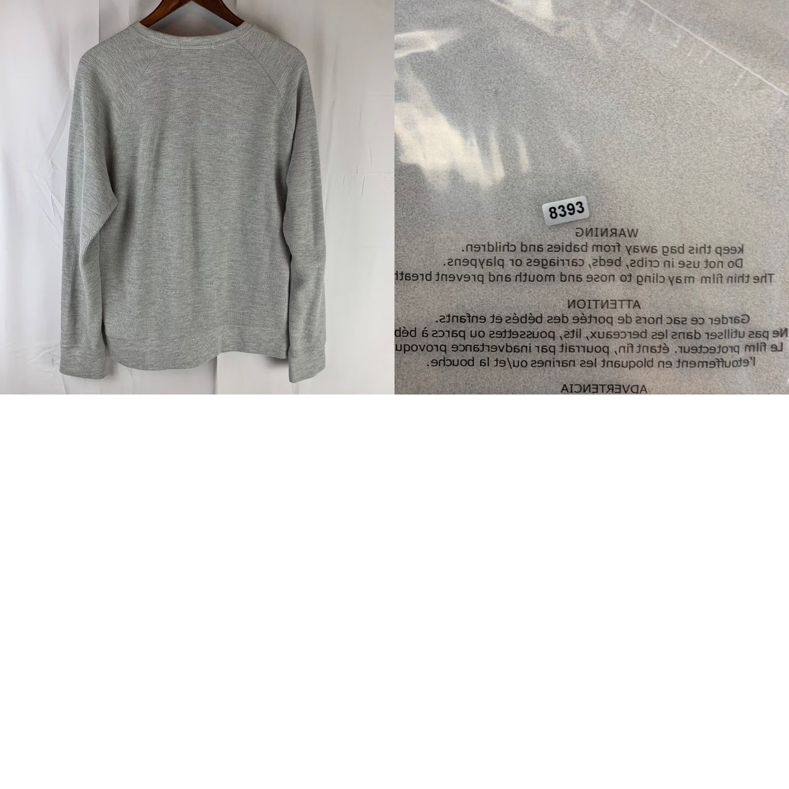 Banana Republic Banana Republic Sweatshirt Mens Medium Gray Long Sleeve Thermal Texture Knit Crew Neck Raglan Logo Hem US Size US M / EU 48-50 / 2 - 8 Thumbnail