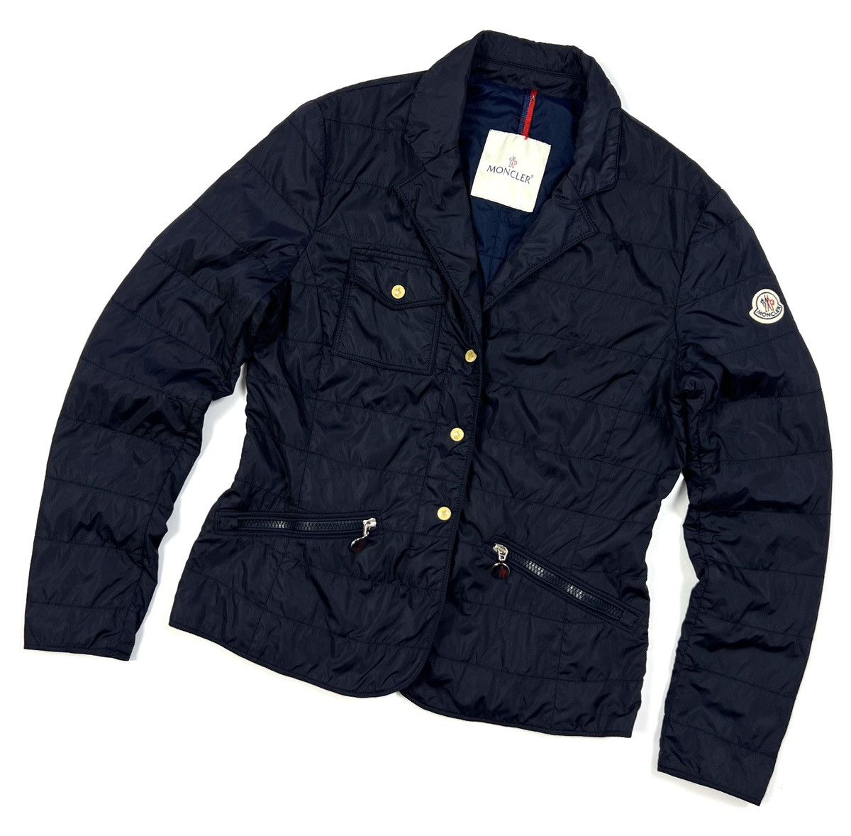 Moncler Auth Moncler Nylon Navy Blue Jacket Blazer Women’s Size S/M Size M / US 6-8 / IT 42-44 - 2 Thumbnail