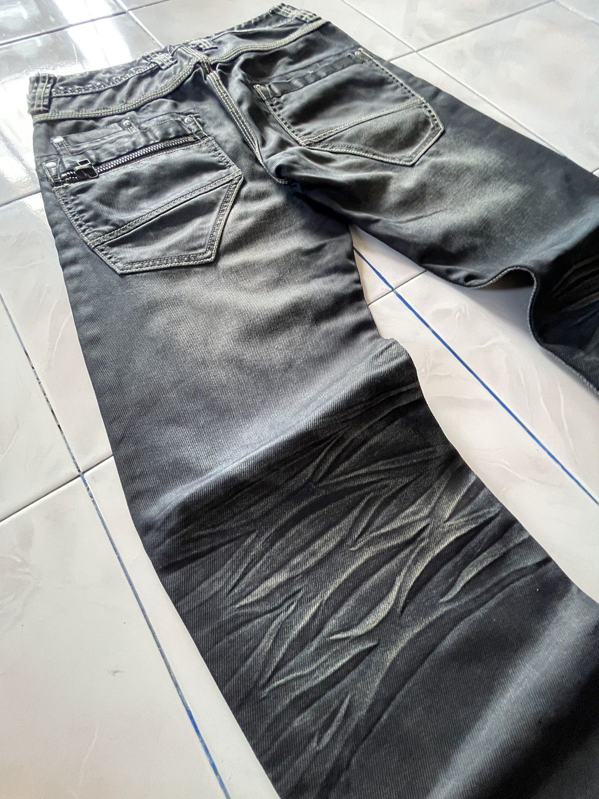 GOSTAR DE FUGA × semanticdesign Urban Craft Waxed Coated Contrast Triple Stitch Jeans Size US 30 / EU 46 - 19 Thumbnail