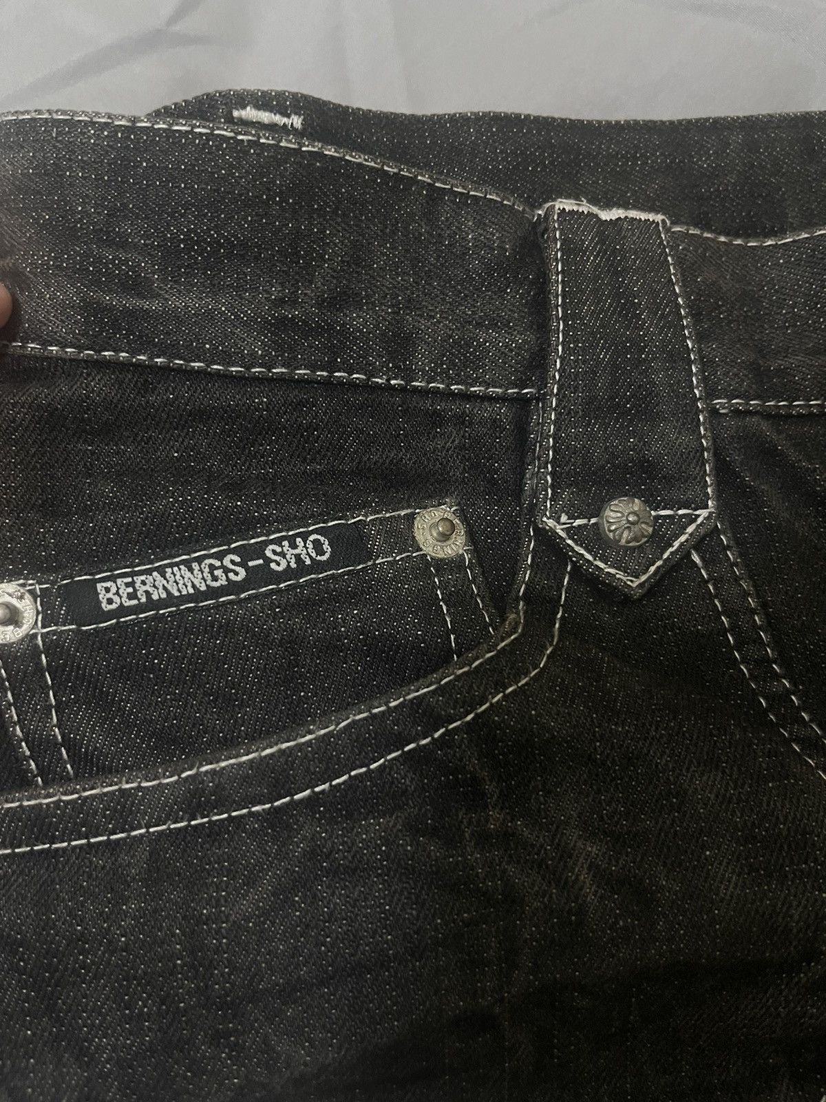 BERNINGS SHO 2000s Berning Sho Avant-Garde Flared Jeans Size US 32 / EU 48 - 9 Thumbnail