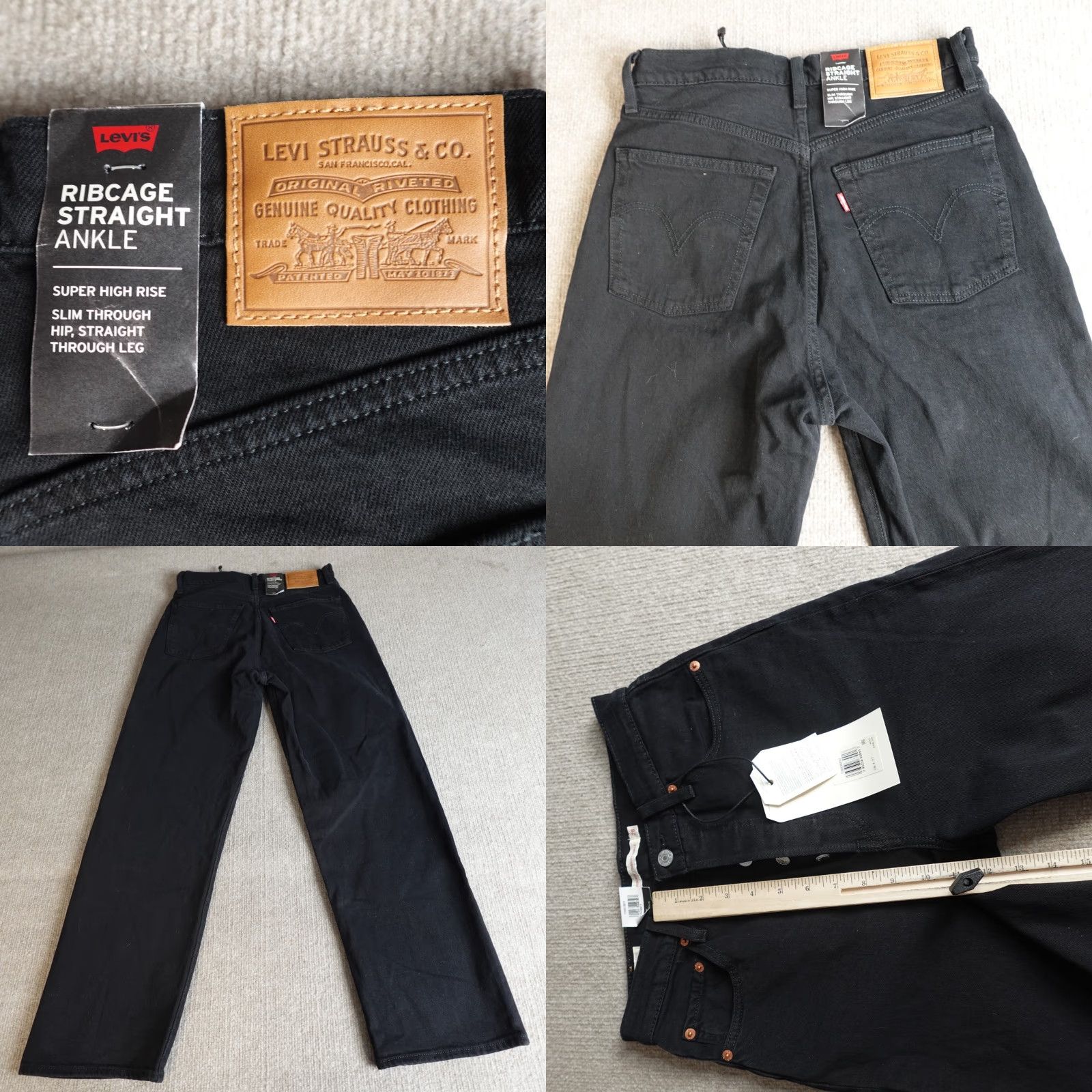 Levi's Levi's Womens Jeans 28 x 27 Black 724 High Rise Straight Cropped NEW Size 28" / US 6 / IT 42 - 9 Thumbnail